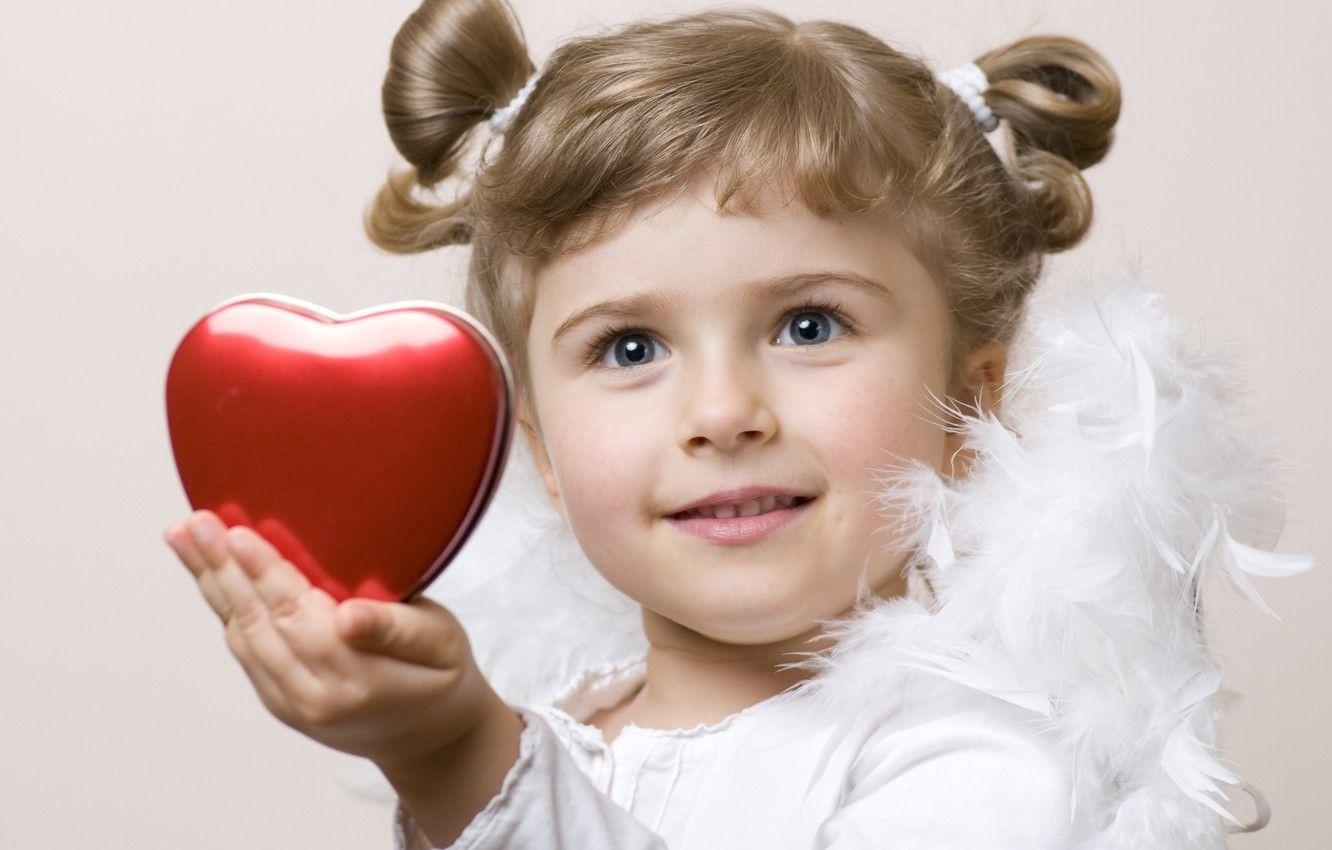 1332x850 Wallpaper love, children, childhood, heart, child, angel, feathers