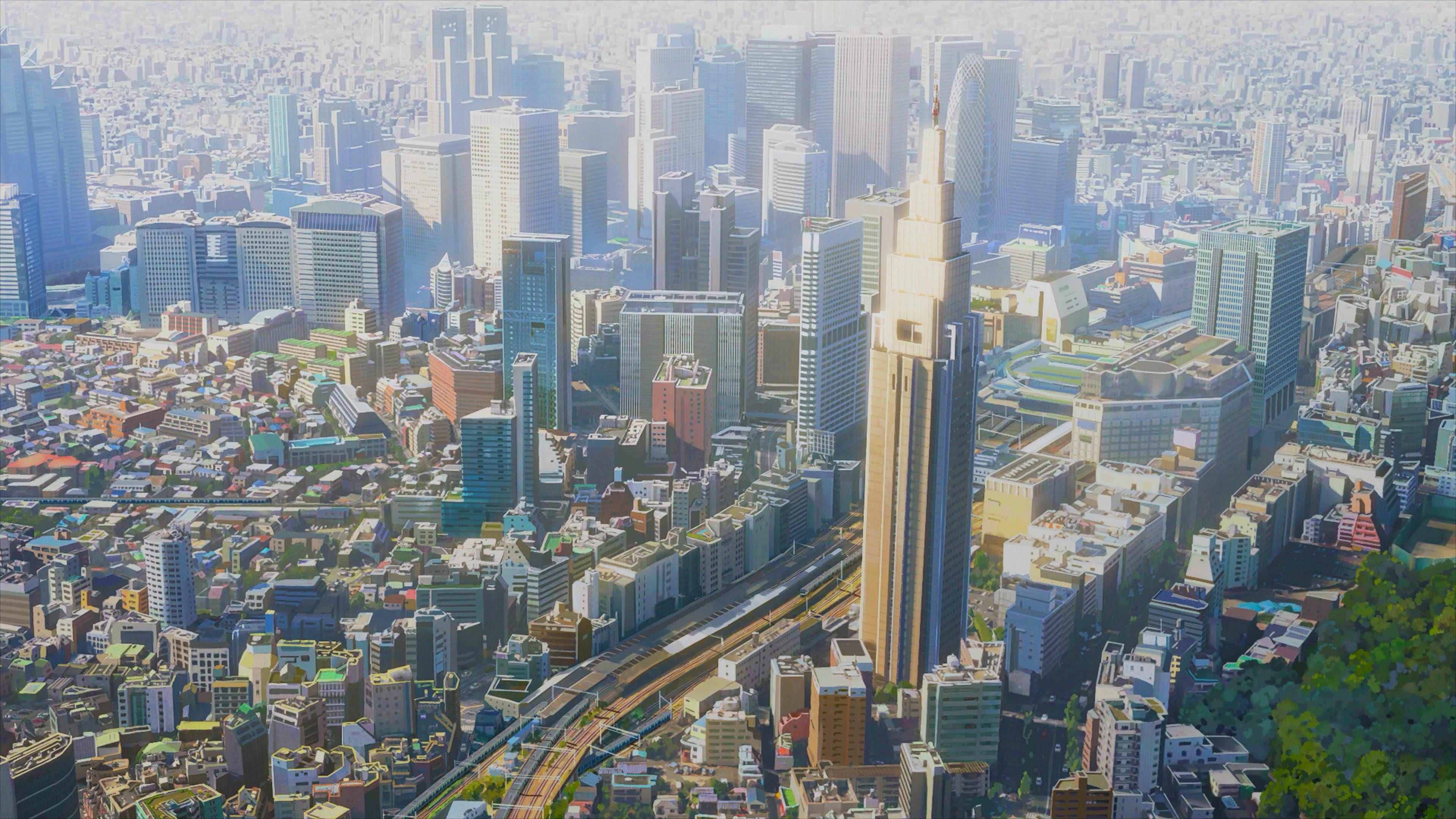 3840x2160 Your Name 4K Wallpaper Galore. 風景, 言の葉の庭, 都市景観