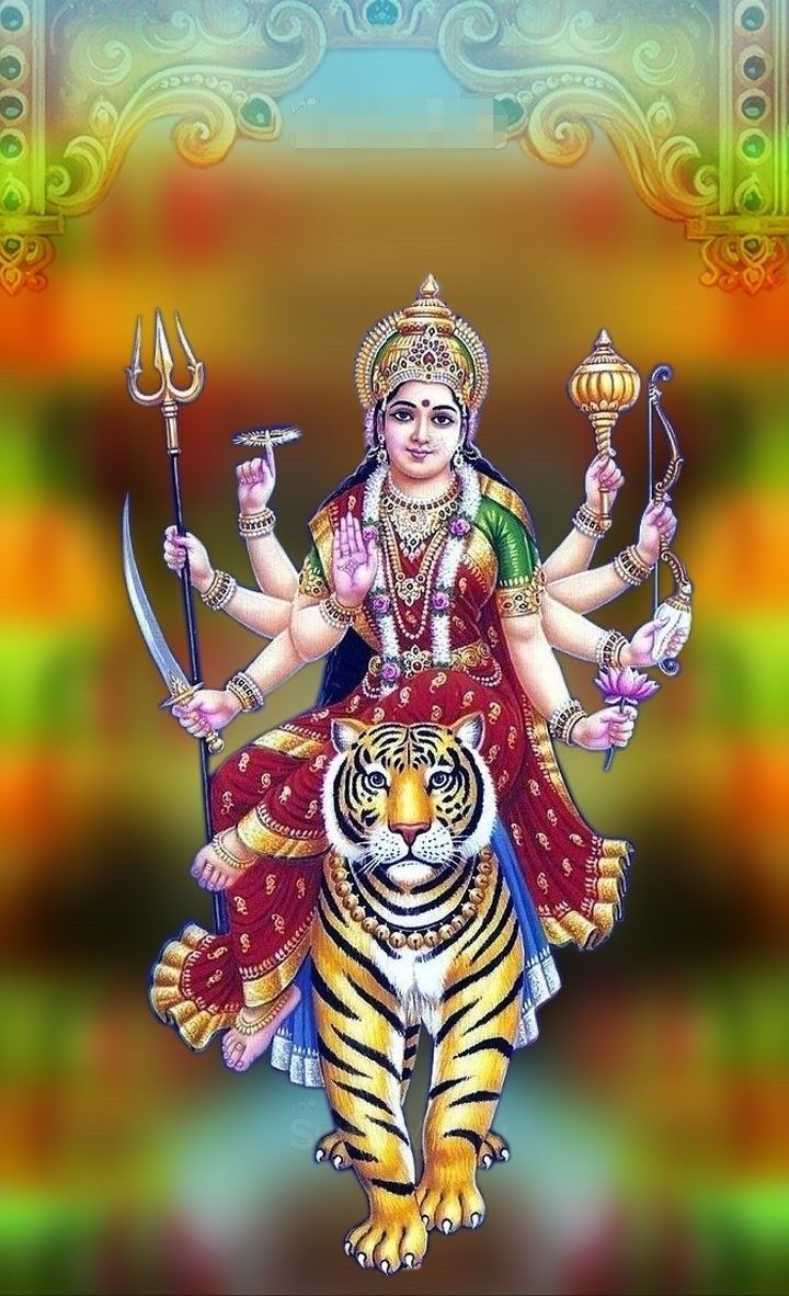720x1182 Lord Shiva on Tiger with Rainbow Background. Jai mata di background hd, Jai mata di wallpaper 3D, Hindu gods