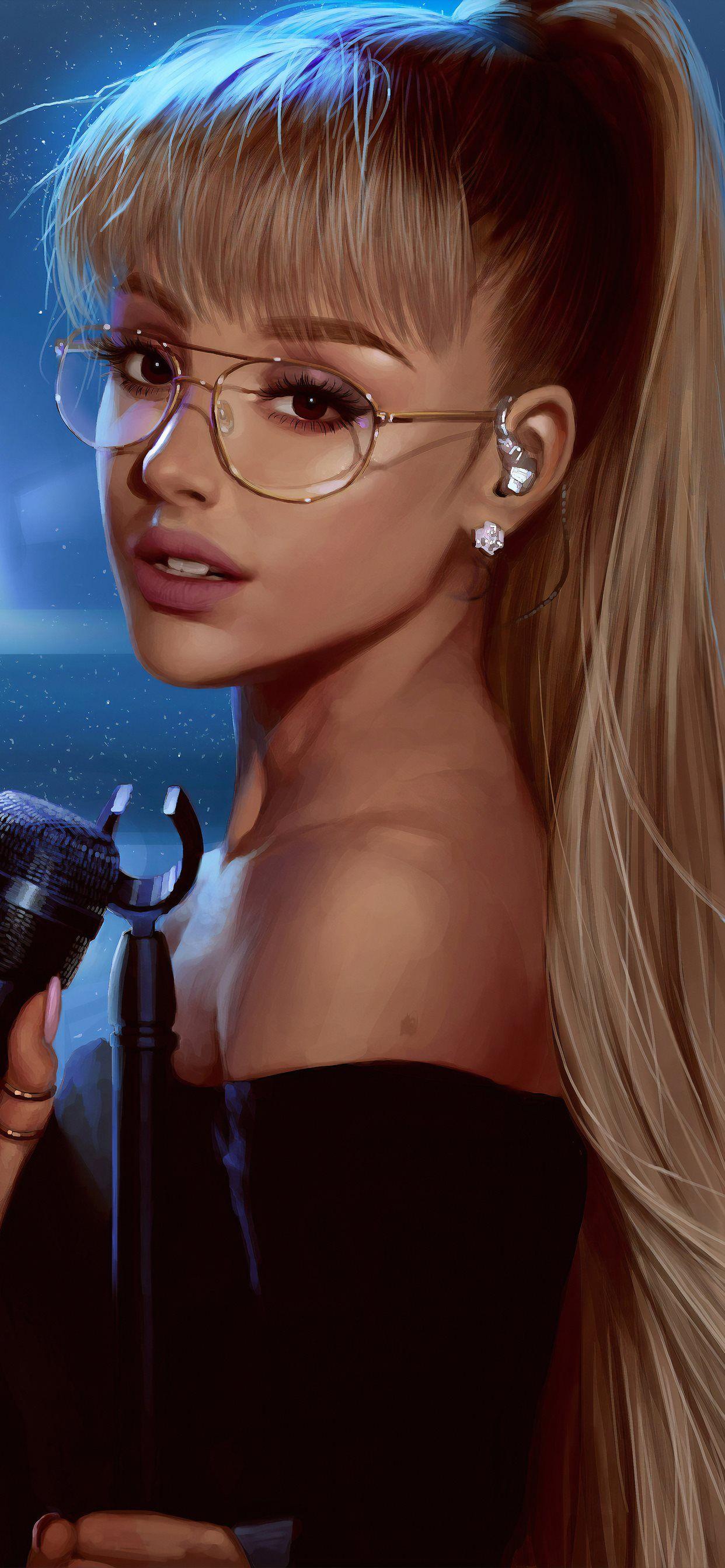 1242x2688 ariana grande art 4k iPhone Wallpaper Free Download