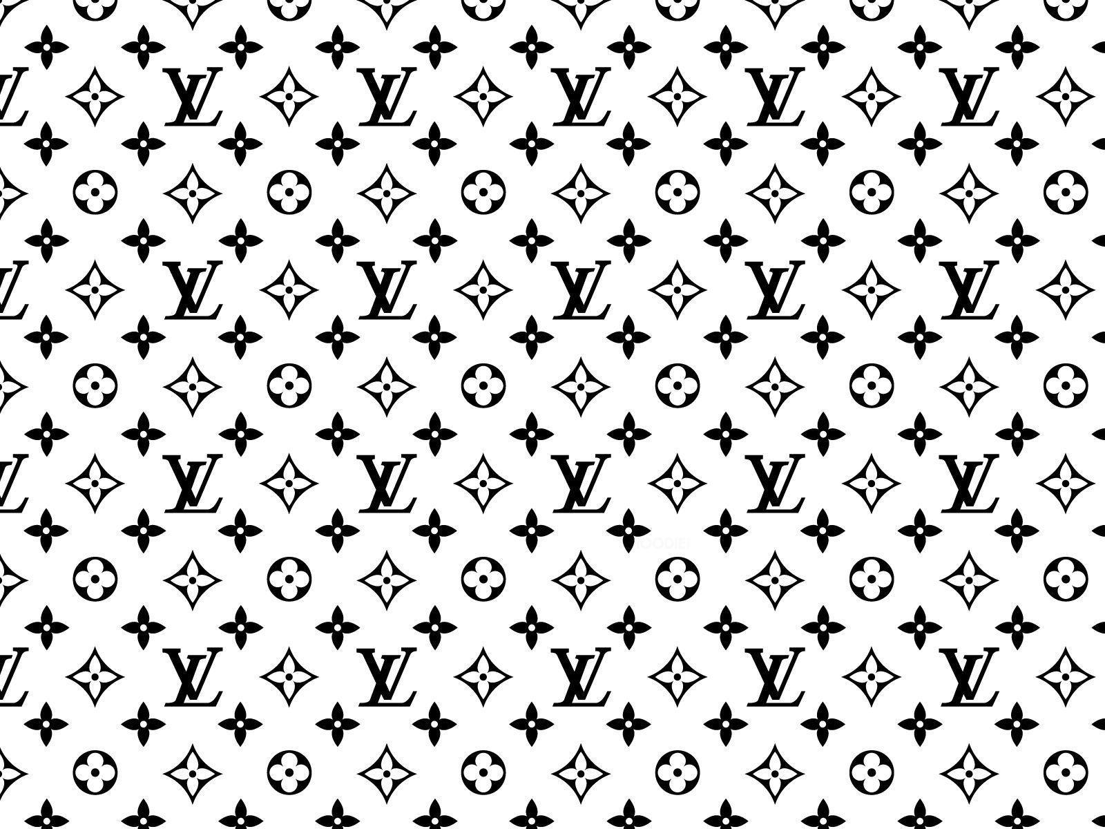 Download Louis Vuitton Monogram Pattern On An Orange Background Wallpaper