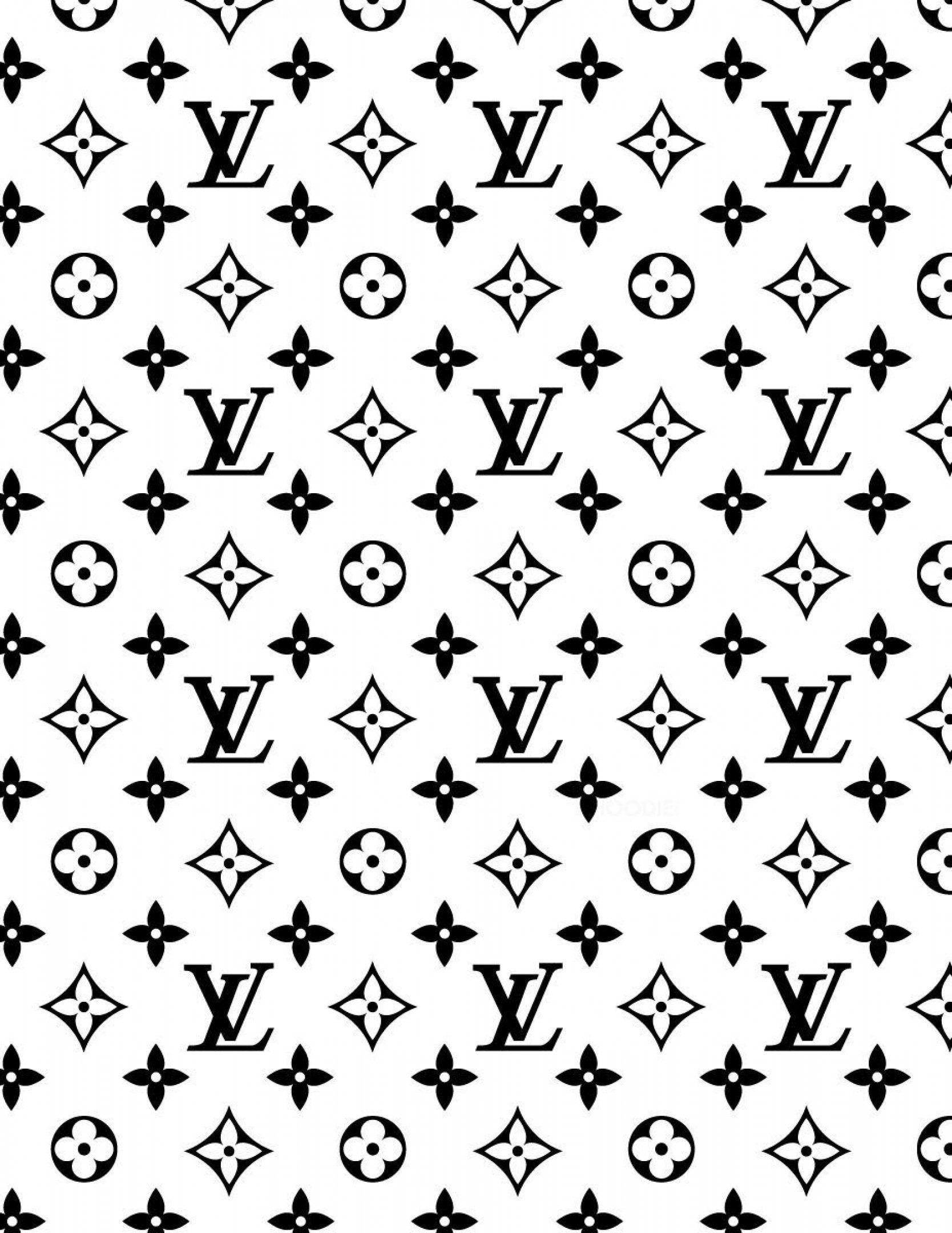 Download Louis Vuitton Monogram Pattern On An Orange Background Wallpaper