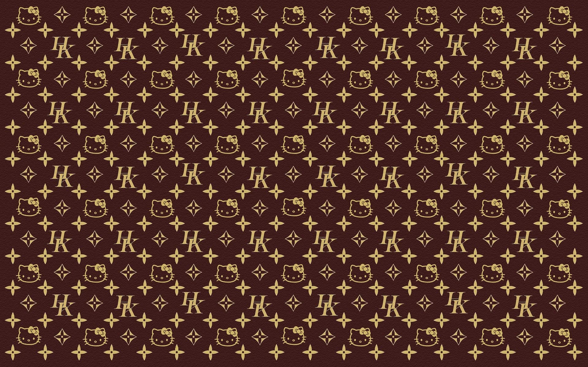 Download Louis Vuitton Monogram Pattern On An Orange Background