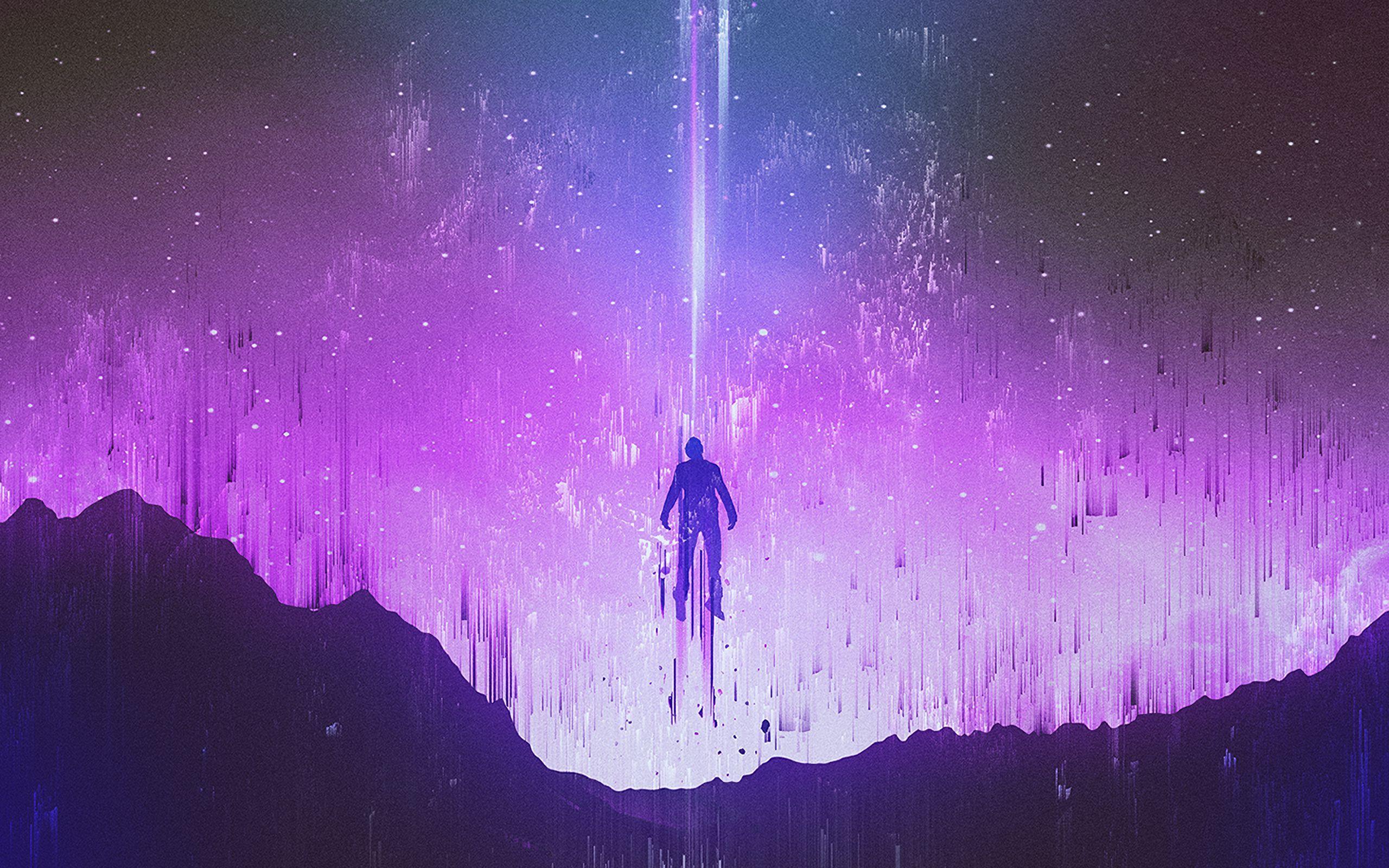 2560x1600 Download wallpaper 2560x1600 silhouette, levitation, glitch