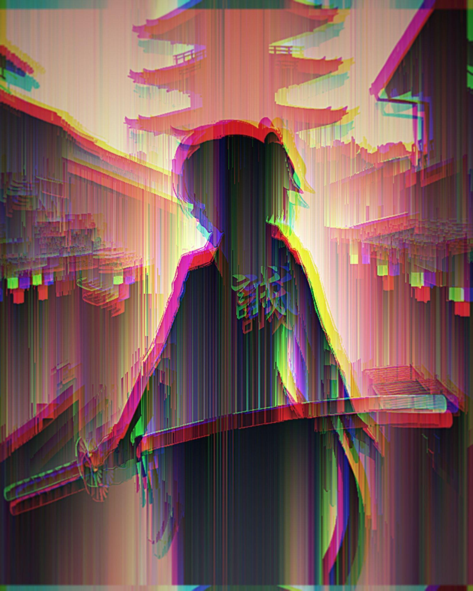 1638x2048 Anime Glitch Art Wallpaper