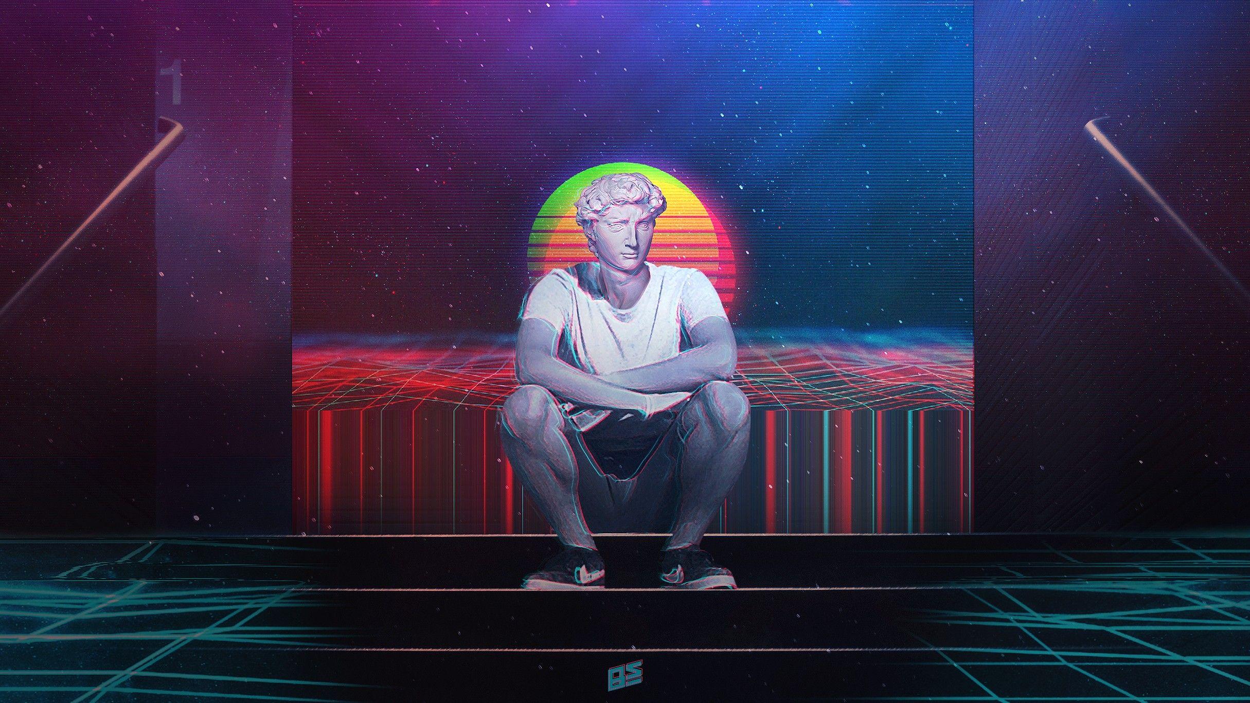 2430x1367 glitch art, Retro style Wallpaper HD / Desktop and Mobile Background