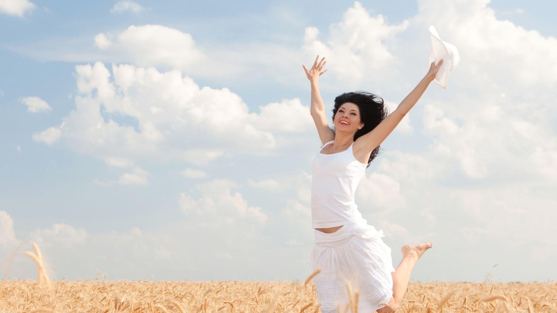 1920x1080 field, girl, jump Wallpaper, HD Girls 4K Wallpaper, Image