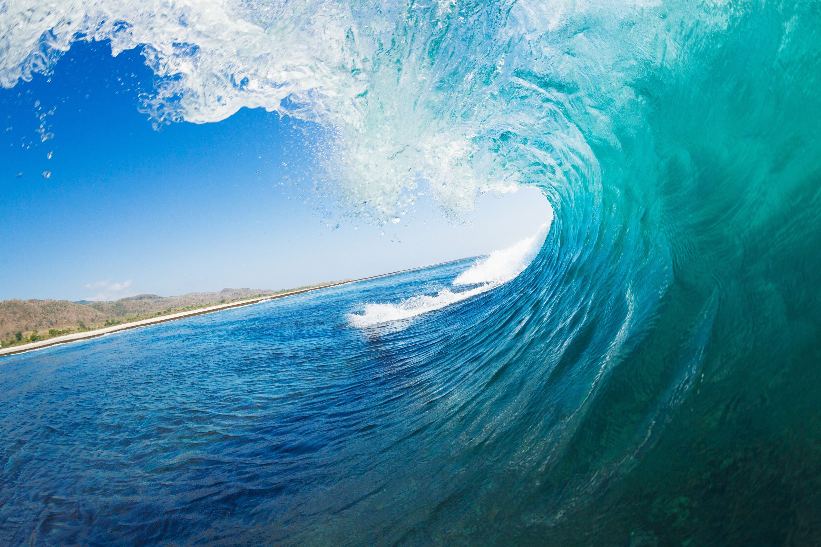 3200x2133 Tropical Blue Ocean Wave Wall Mural