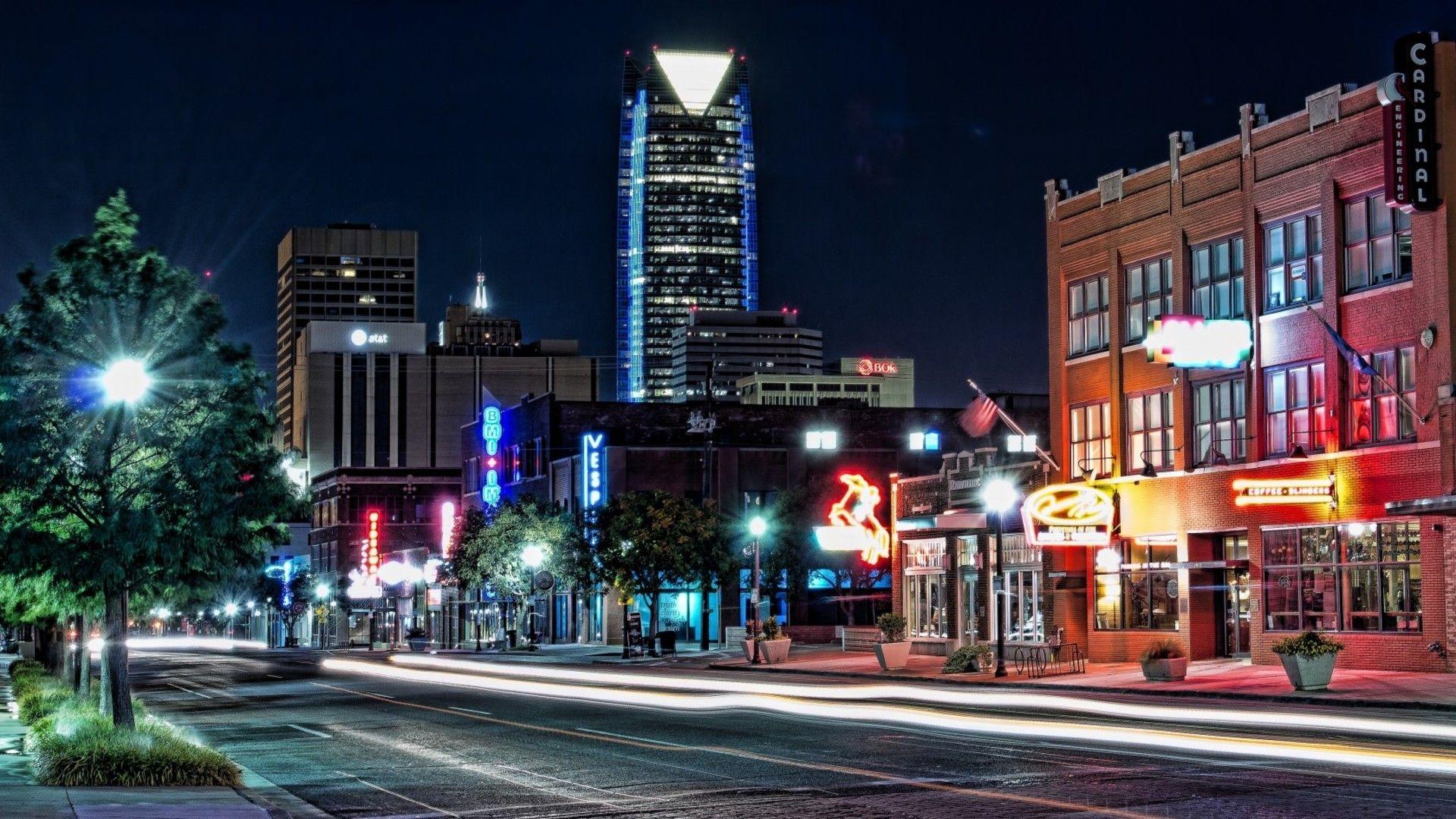 1920x1080 Other: Downtown Tulsa Oklahoma Closing Time Stores Restaurants