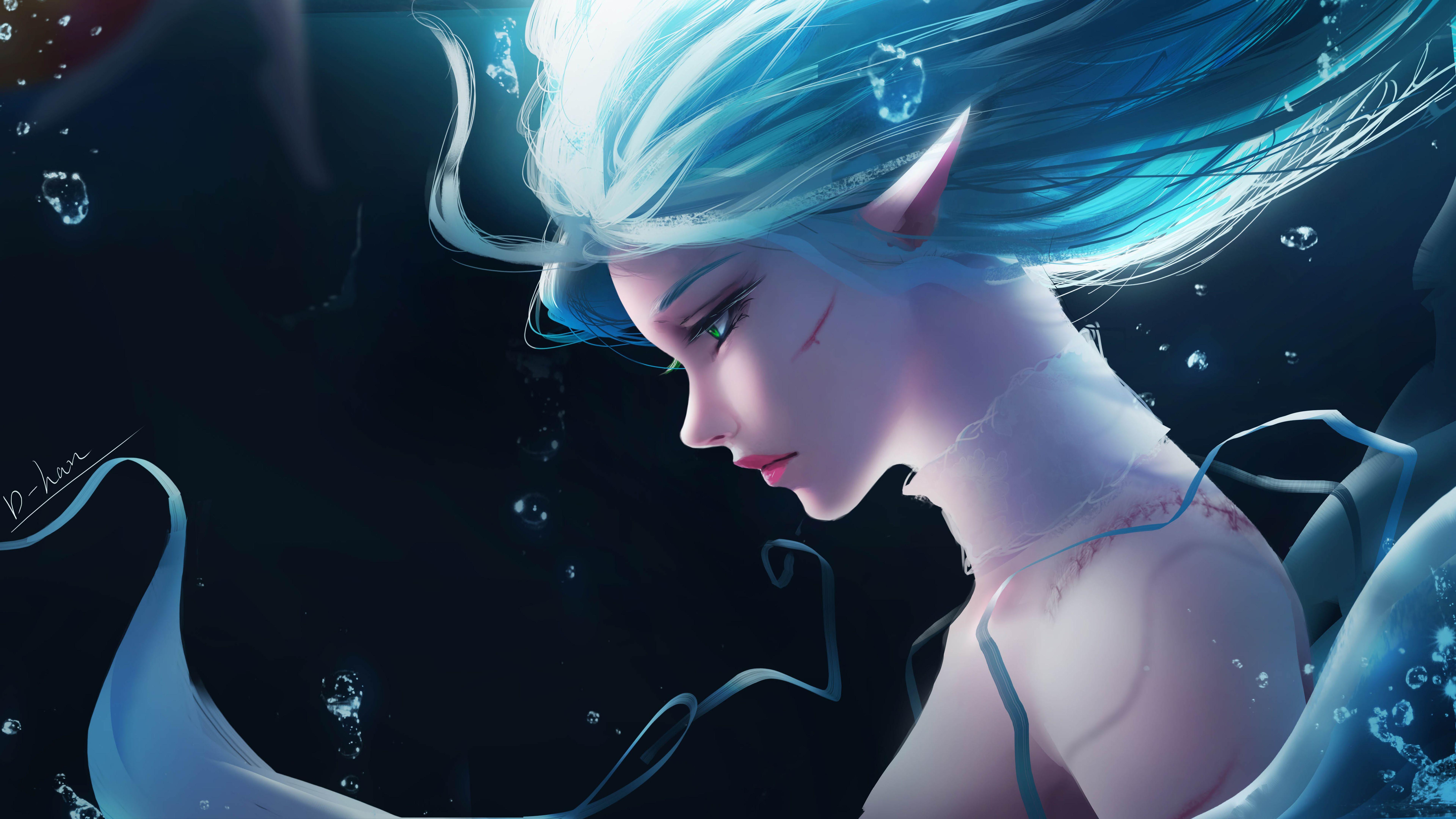 7680x4320 Anime Elf Girl Fantasy 8K Wallpaper