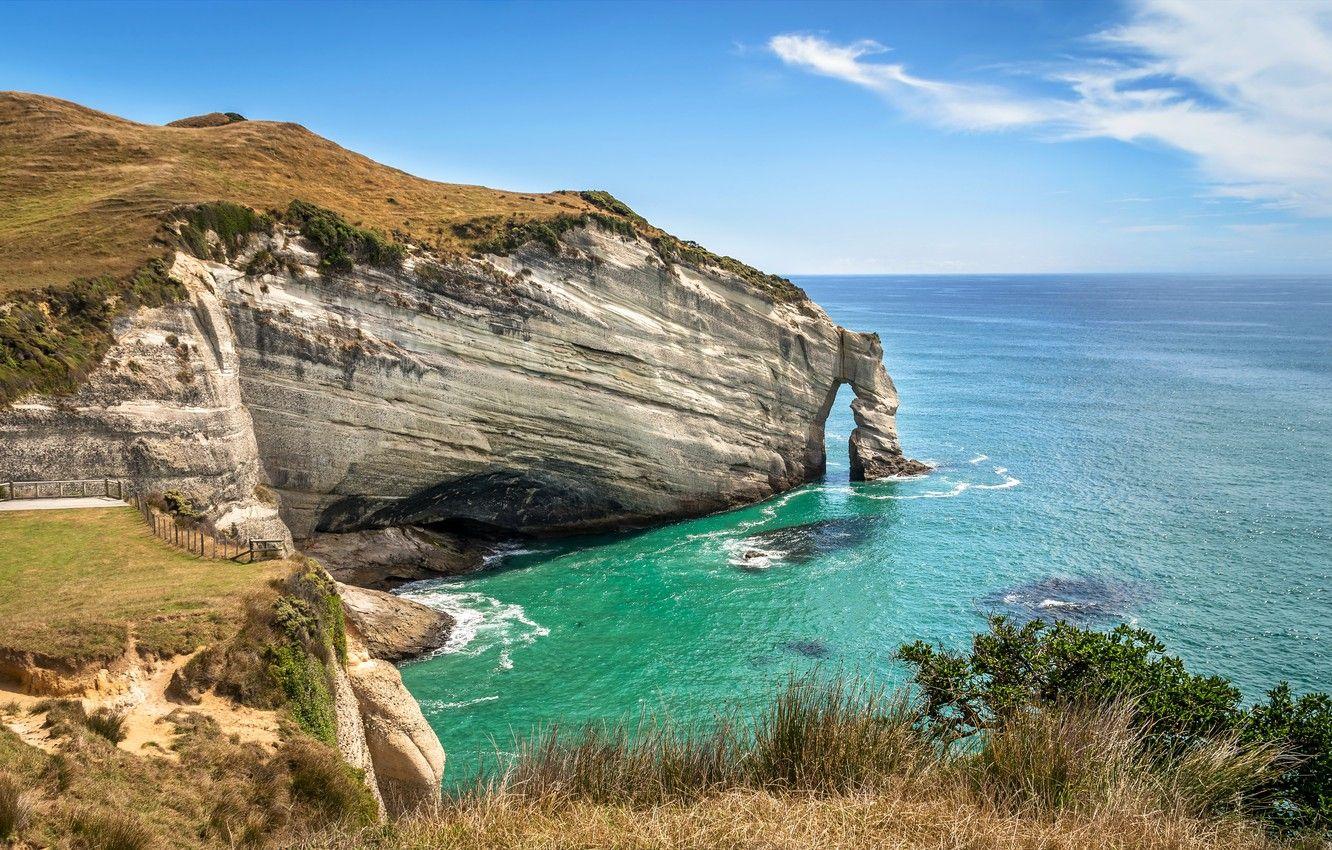 1332x850 Wallpaper New Zealand, Tasman, Puponga, Cape Farewell Arch image
