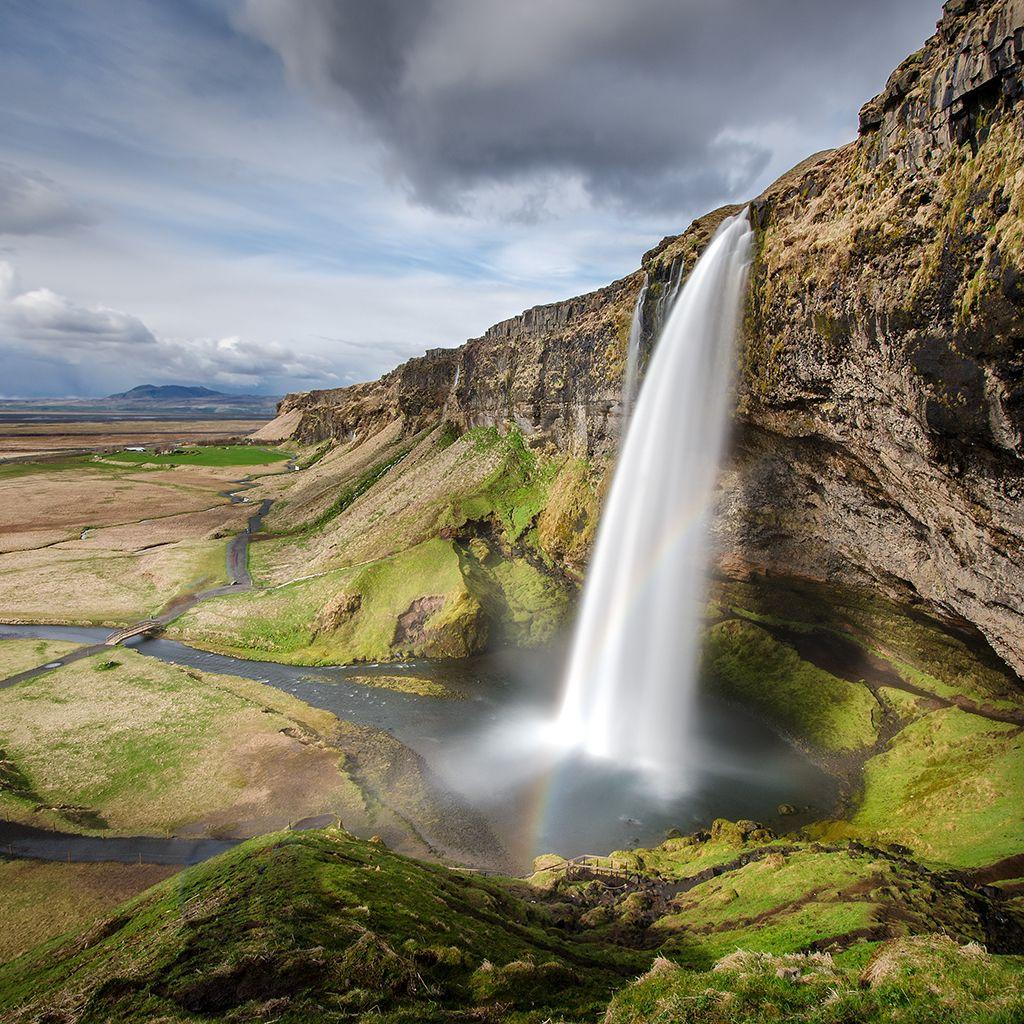 1024x1024 InterfaceLIFT Wallpaper: Seljalandsfoss