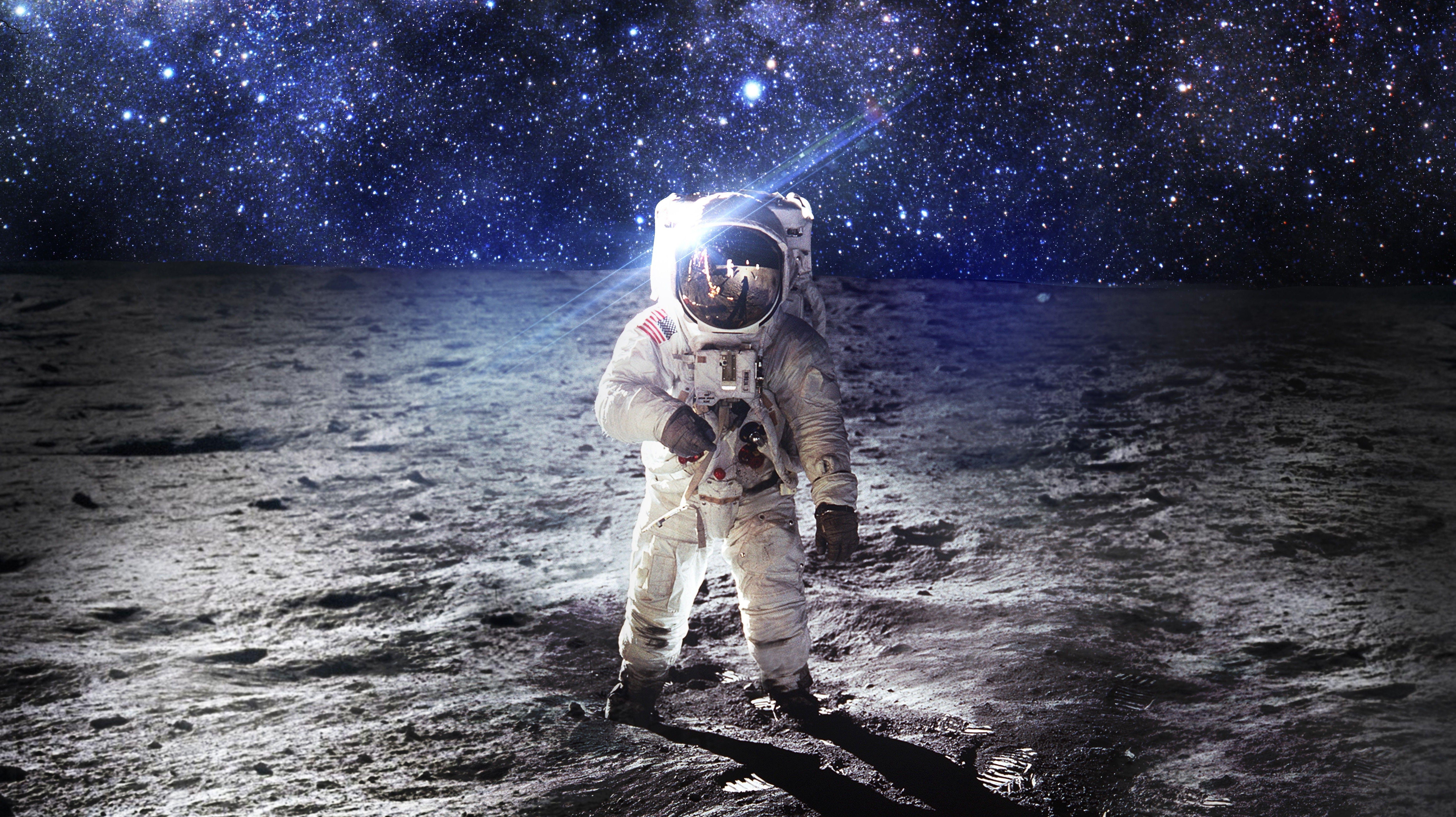 6986x3921 Astronaut Wallpaper. Lonely Astronaut