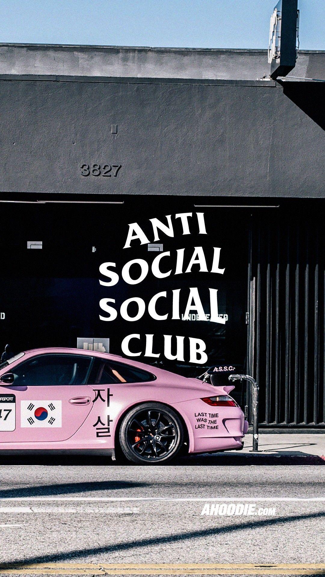 1081x1920 Ahoodie. Anti Social Social Club Pink Porsche Wallpaper