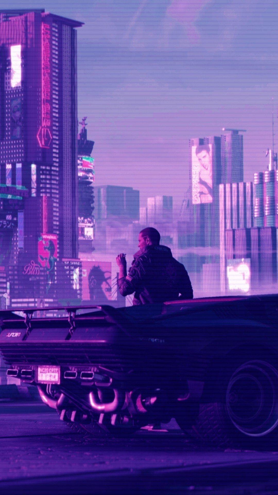 1080x1920 iPhone Wallpaper Neon City