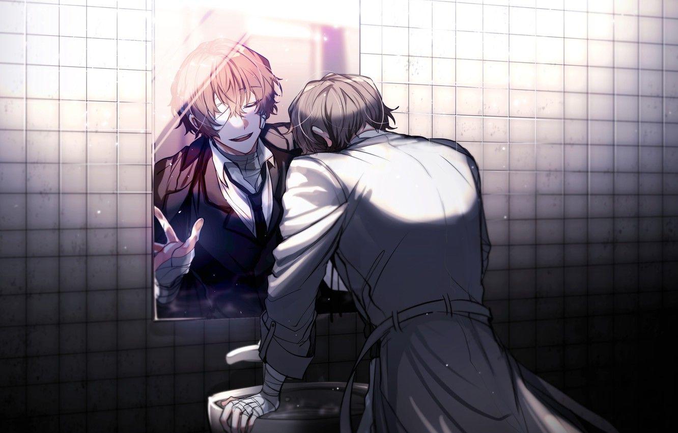 1332x850 Wallpaper mirror, guy, Bungou Stray Dogs, Stray Dogs: A Literary