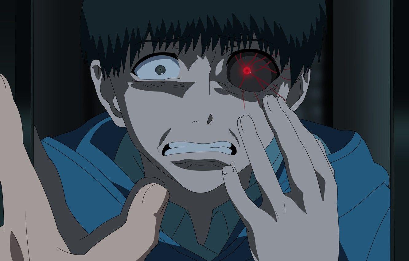1332x850 Wallpaper anime, boy, fear, asian, manga, japanese, mirror