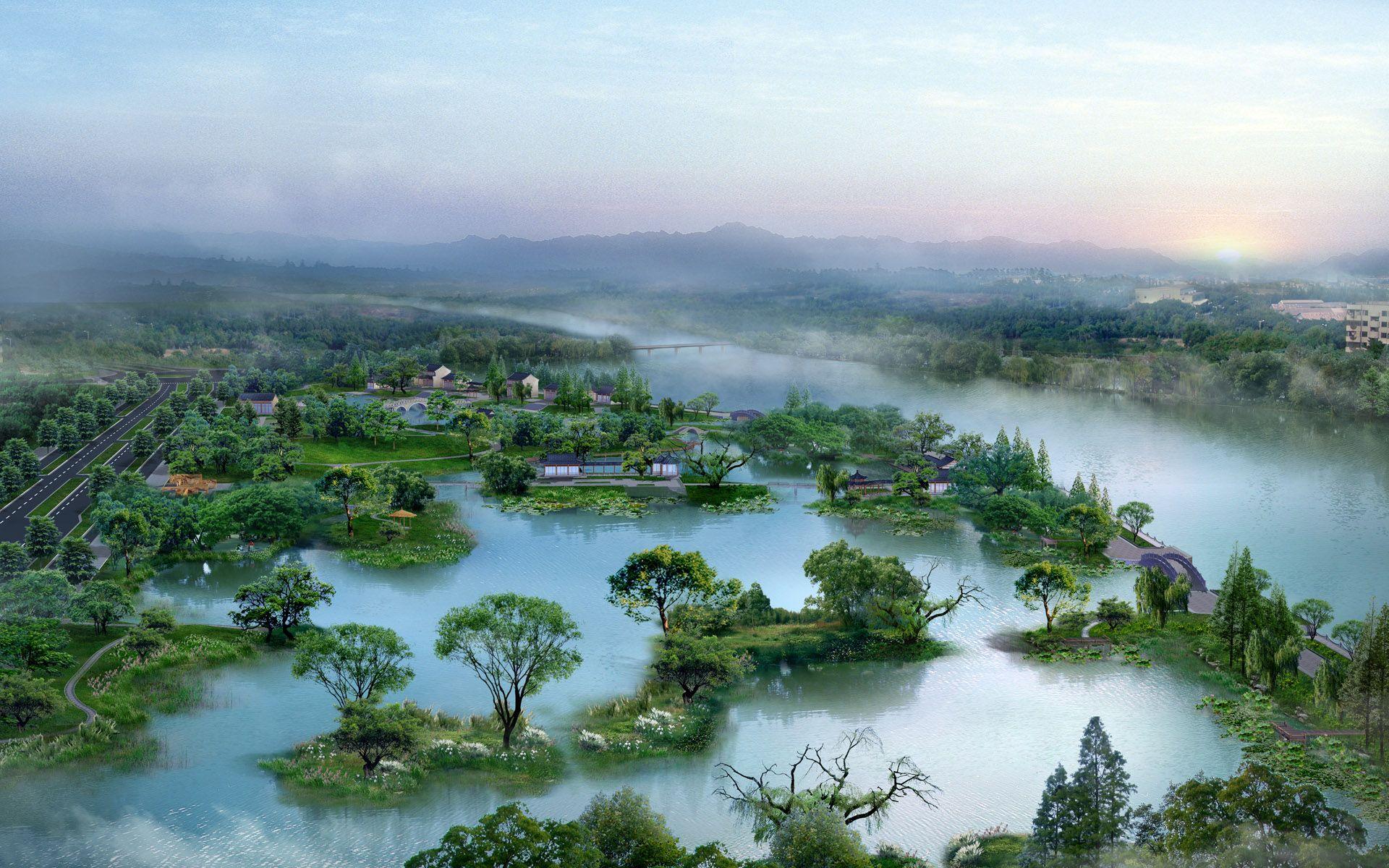 1920x1200 Amazing 3D Island wallpaper