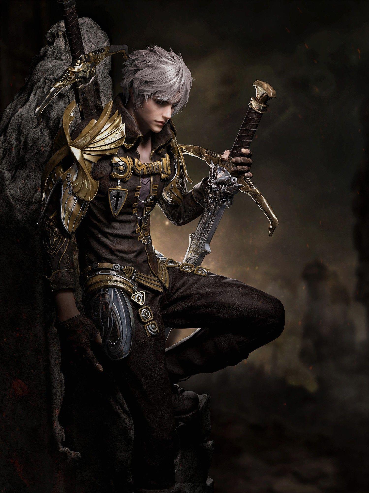 1500x2000 D, #silver hair, #sword, #long sword, wallpaper. Mocah