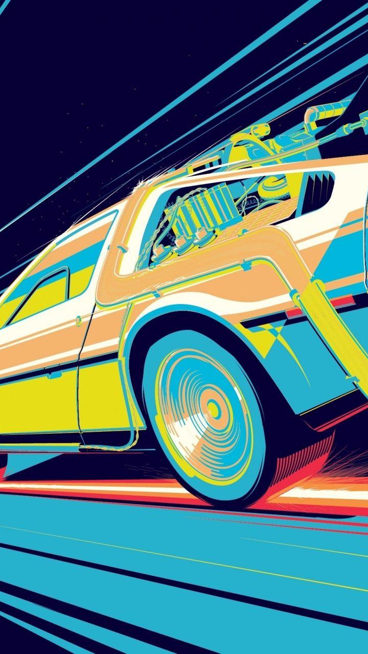 720x1280 Back to the Future, car, Mazda RX- art wallpaper. Back