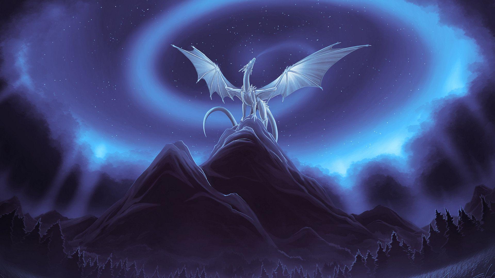 1920x1080 Blue Dragon Phone Background. Blue