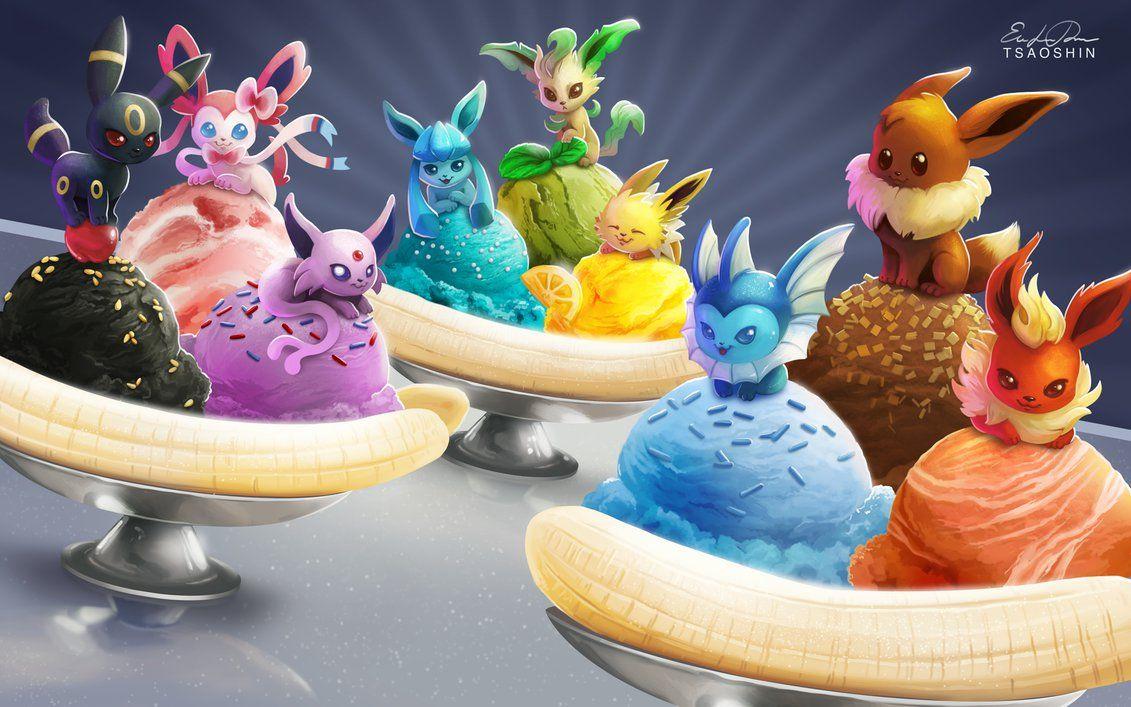 1131x707 Eevee Banana Splits
