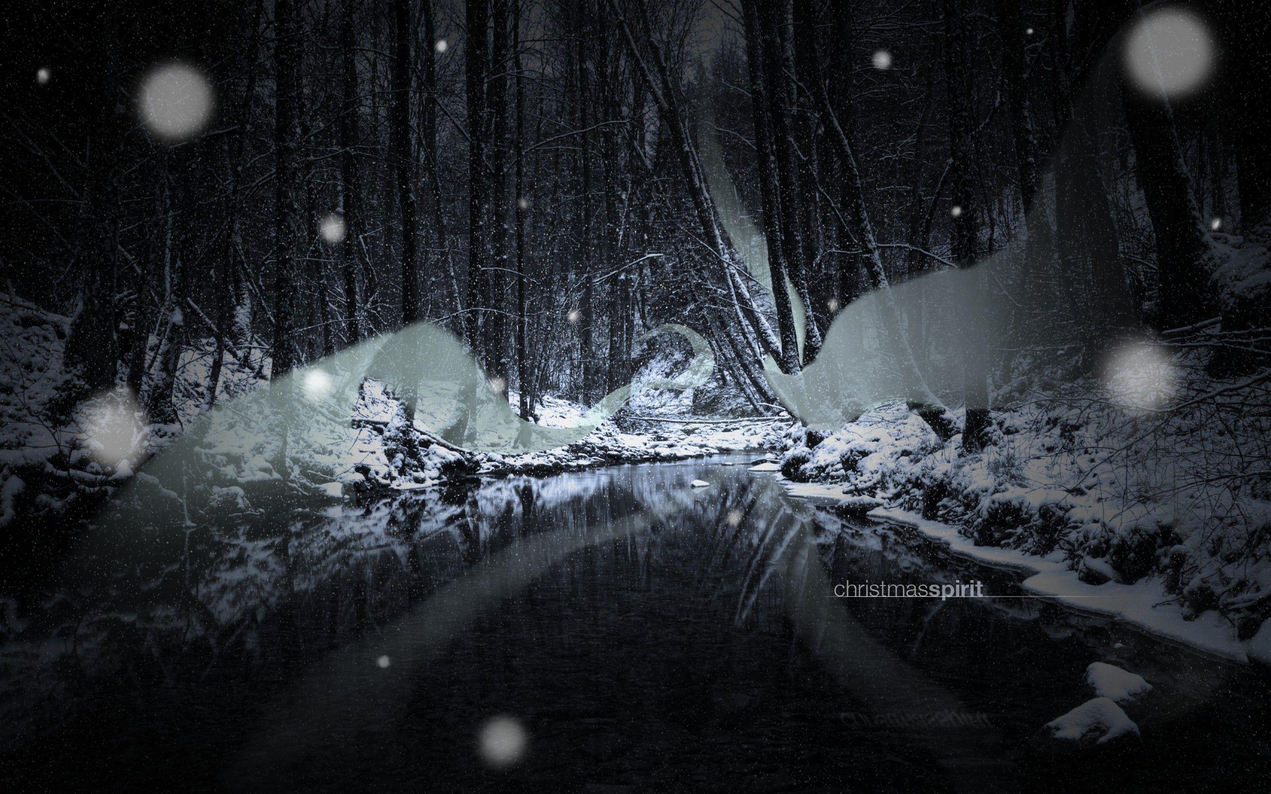 2560x1600 Dark Christmas Night Widescreen Wallpaper. Wide
