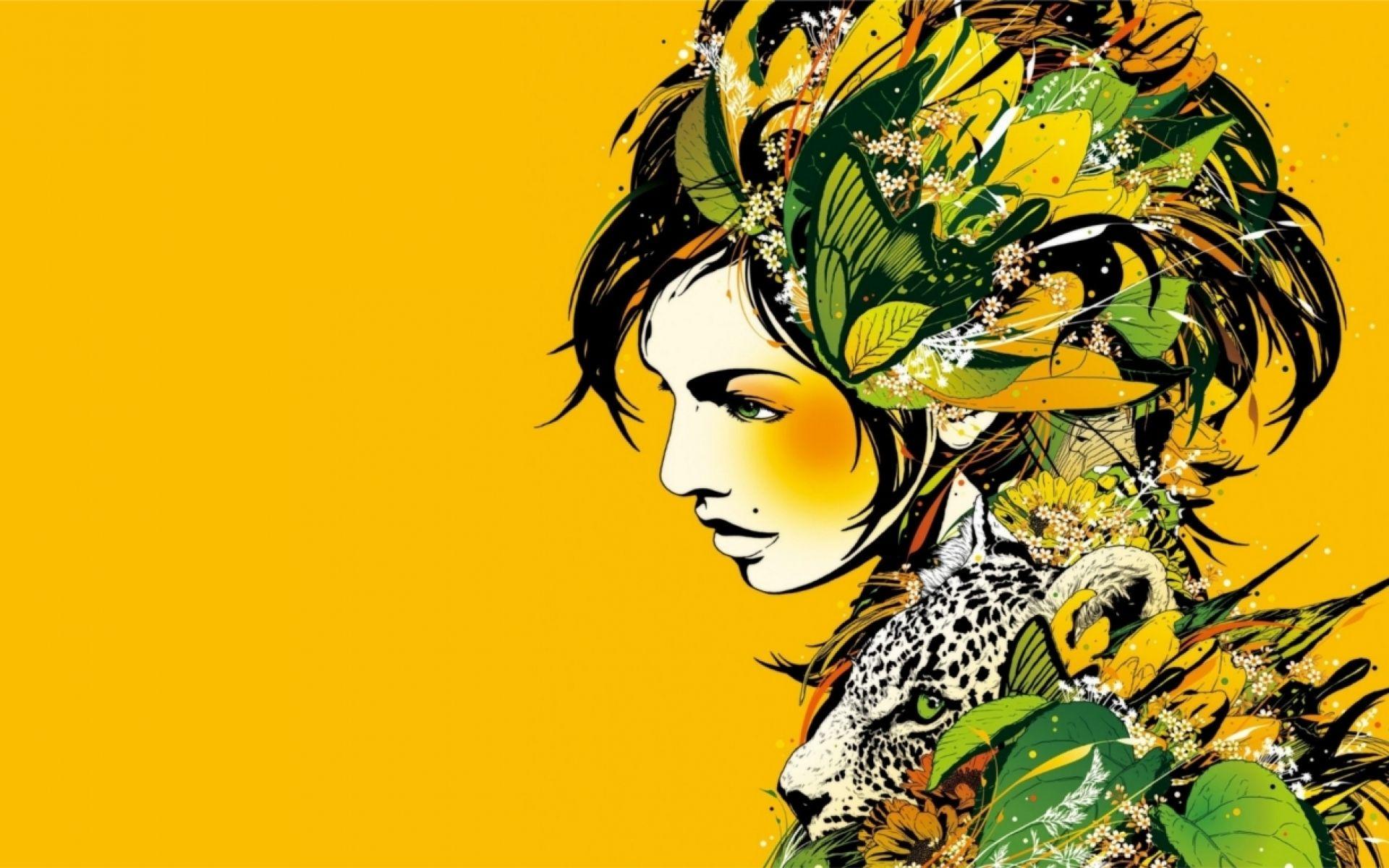 1920x1200 Woman & Leopard Fashion desktop PC and Mac wallpaper