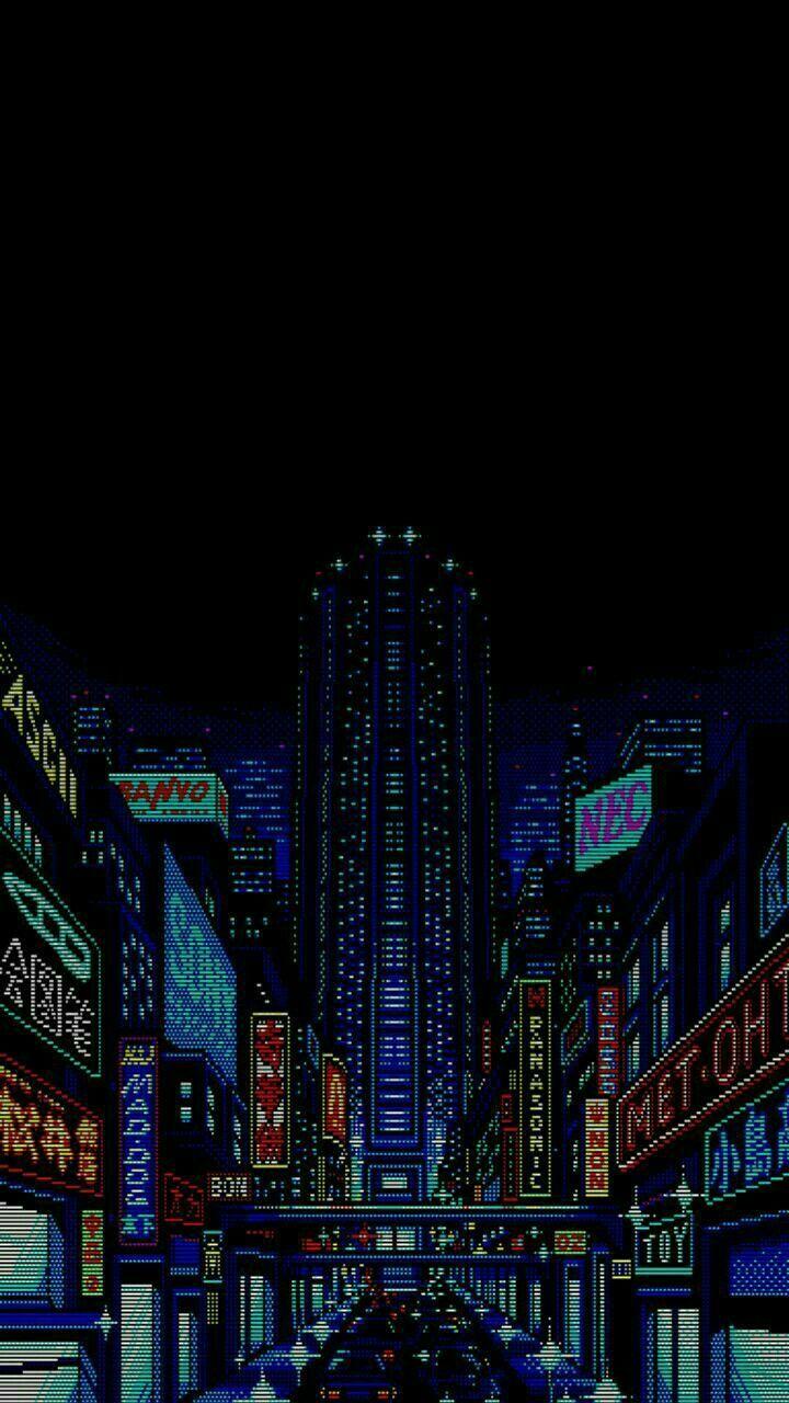 720x1280 Pixel art background. Pixel art background