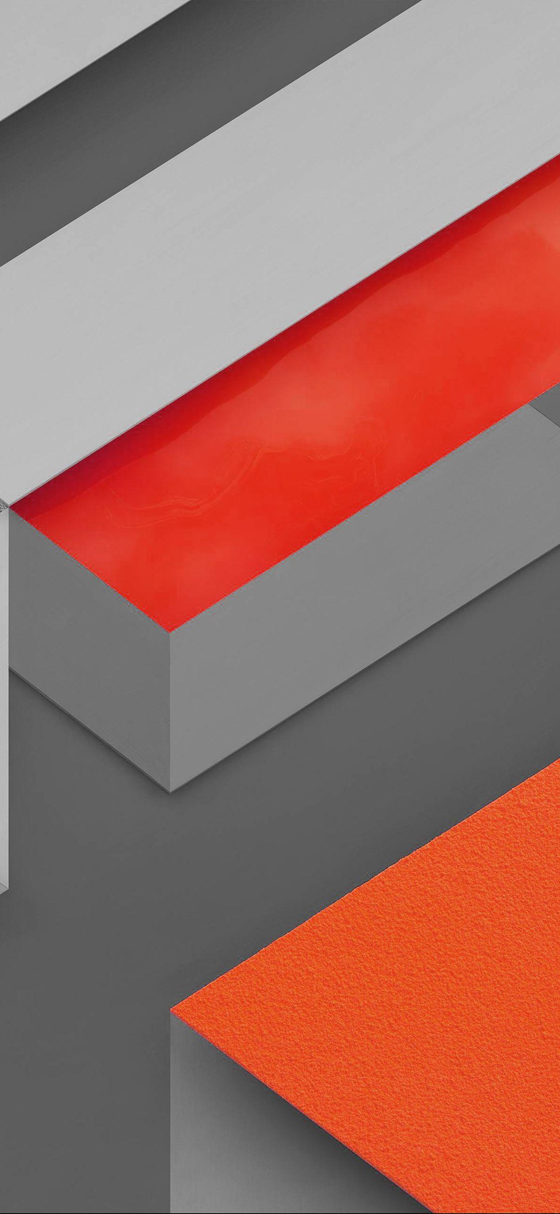 1125x2436 Marshmallow Android Orange Triangle Pattern Wallpaper