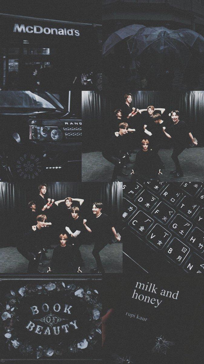 674x1200 BTS Aesthetic Black Wallpaper