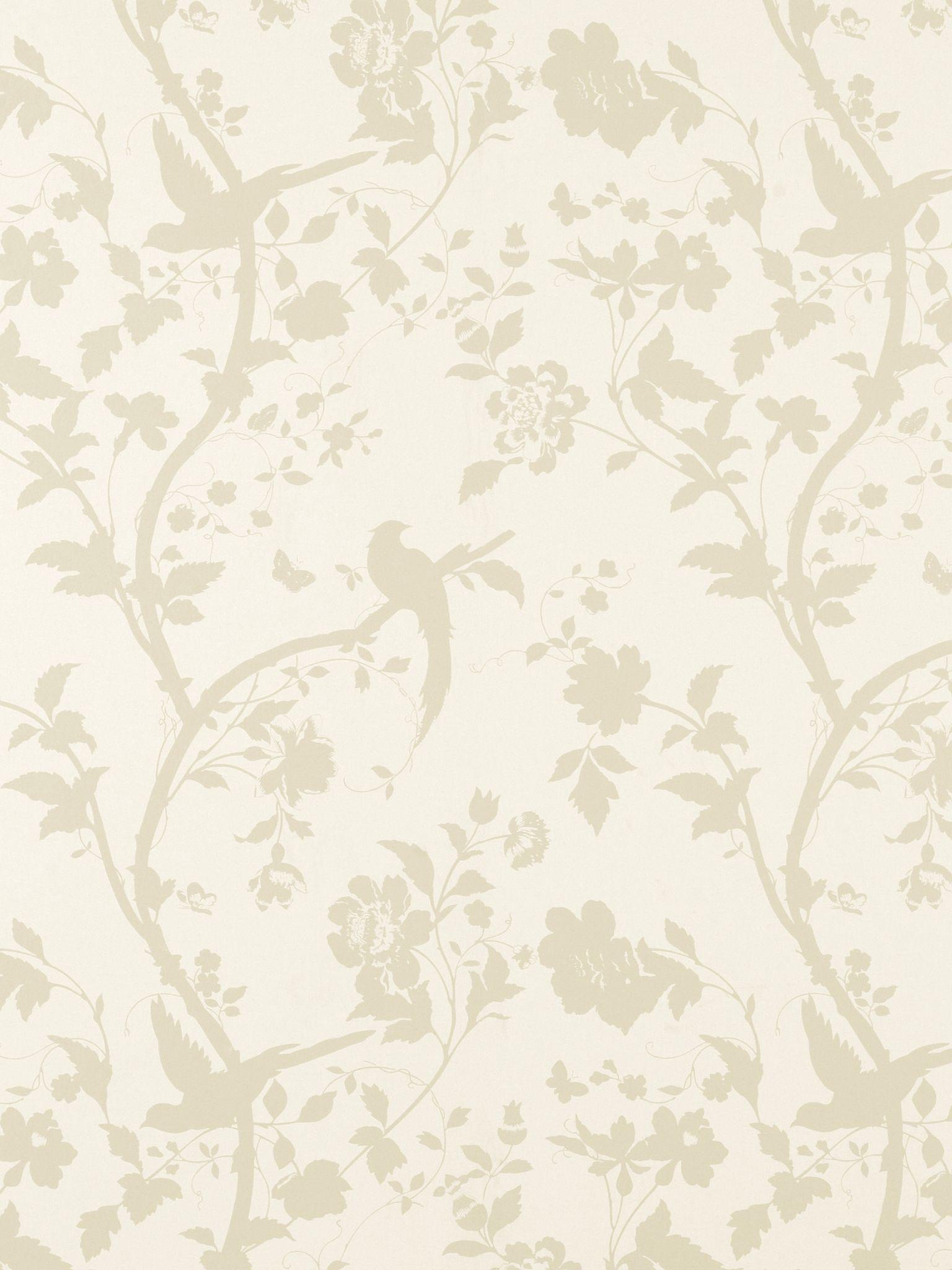 1536x2048 Free download Wallpaper Oriental Garden GoldOff White Floral
