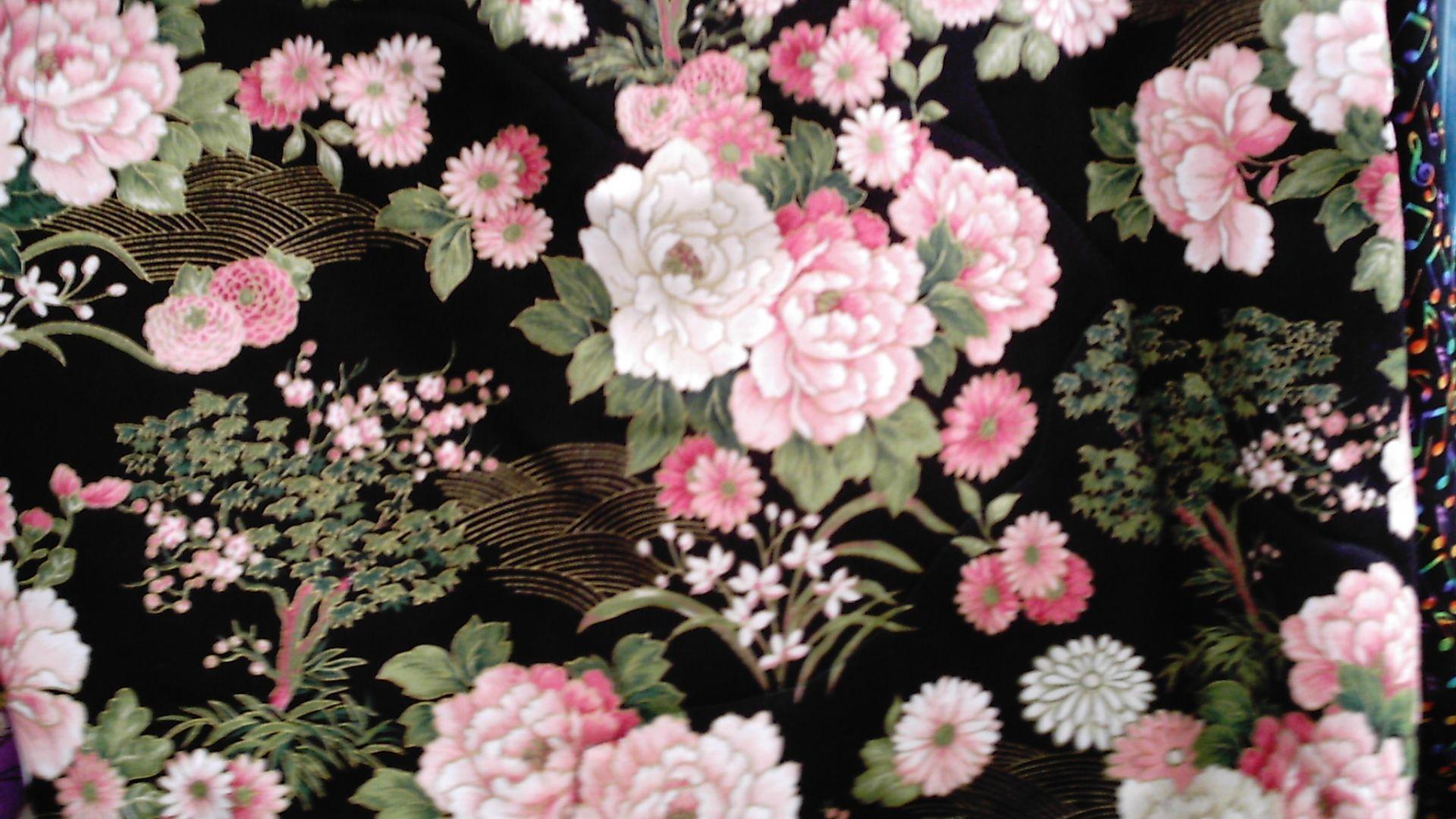 1920x1080 Free download Oriental flower design on black background