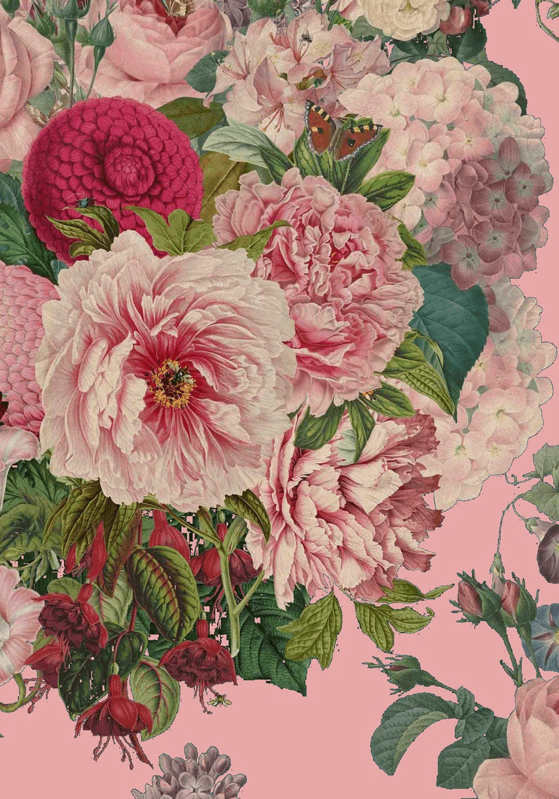 794x1135 Flower Wallpaper removable wallpaper floral wallpaper Ellie. Etsy