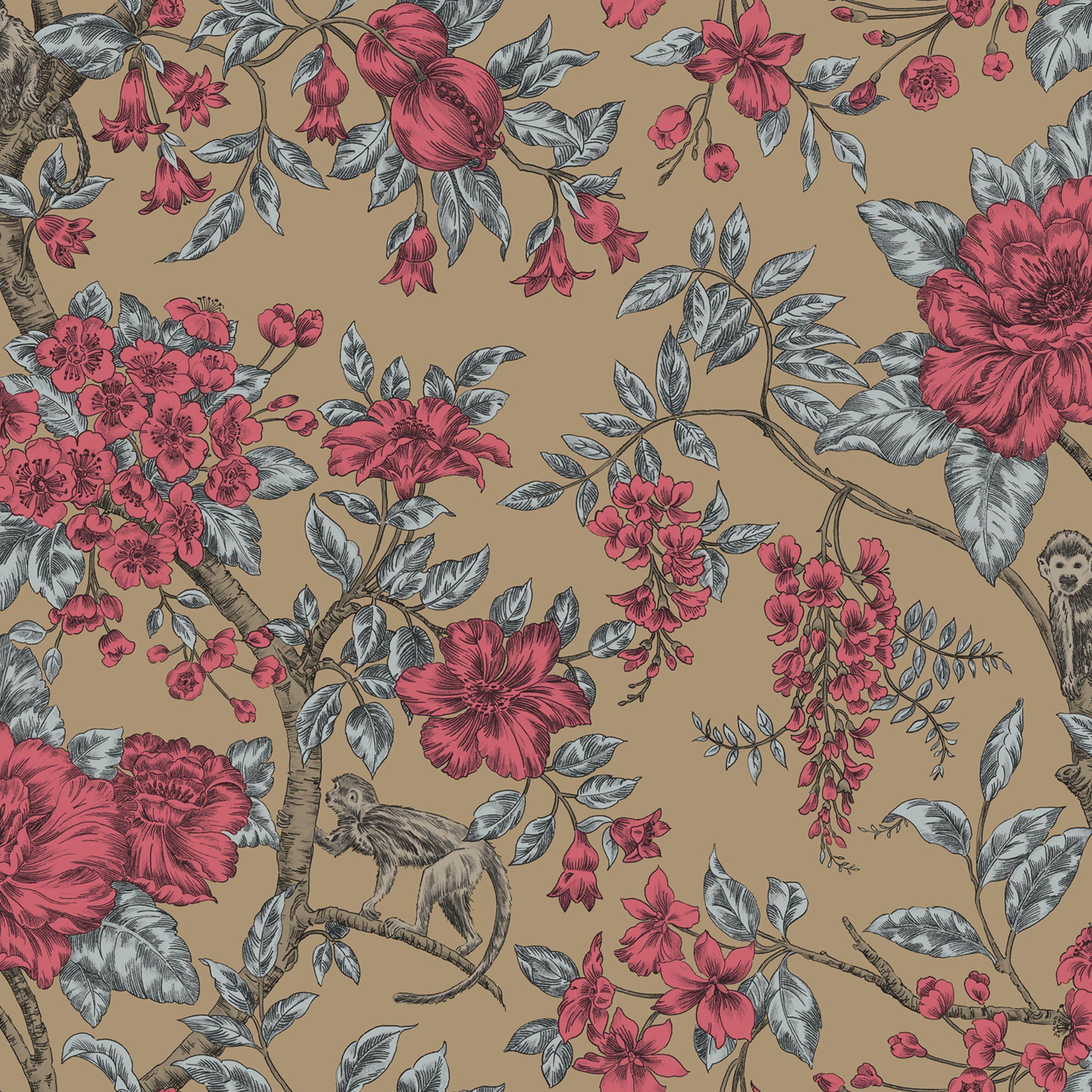 2500x2500 Sumatra Gold Effect Floral Wallpaper. Departments. DIY at B&Q