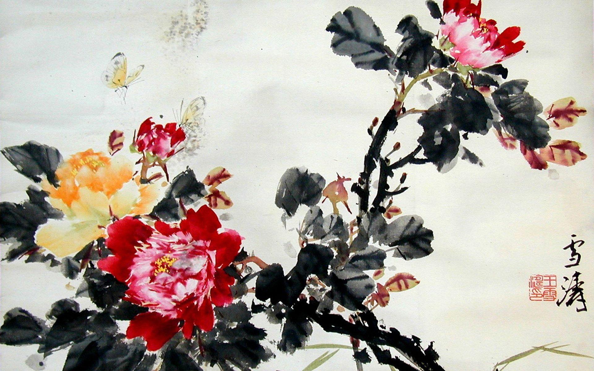 1920x1200 Oriental Art Desktop Background