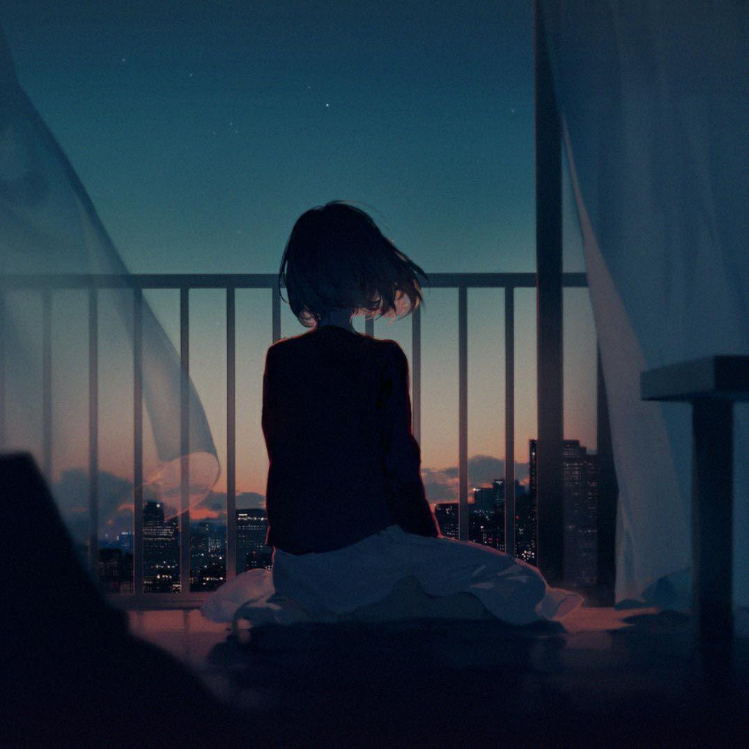 1075x1075 Anime Aesthetic Night Wallpaper