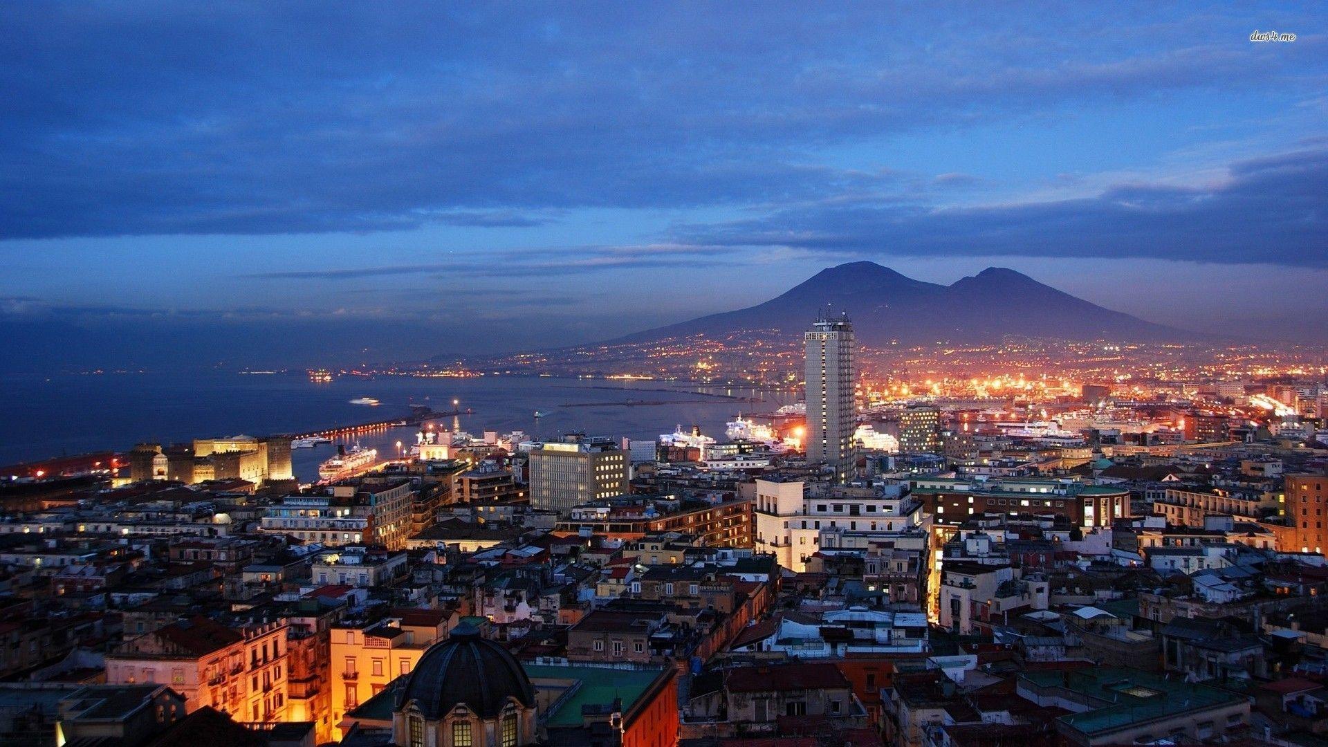 1920x1080 Astonishing Italy Napoli At Night. Skyline picture, Naples italy