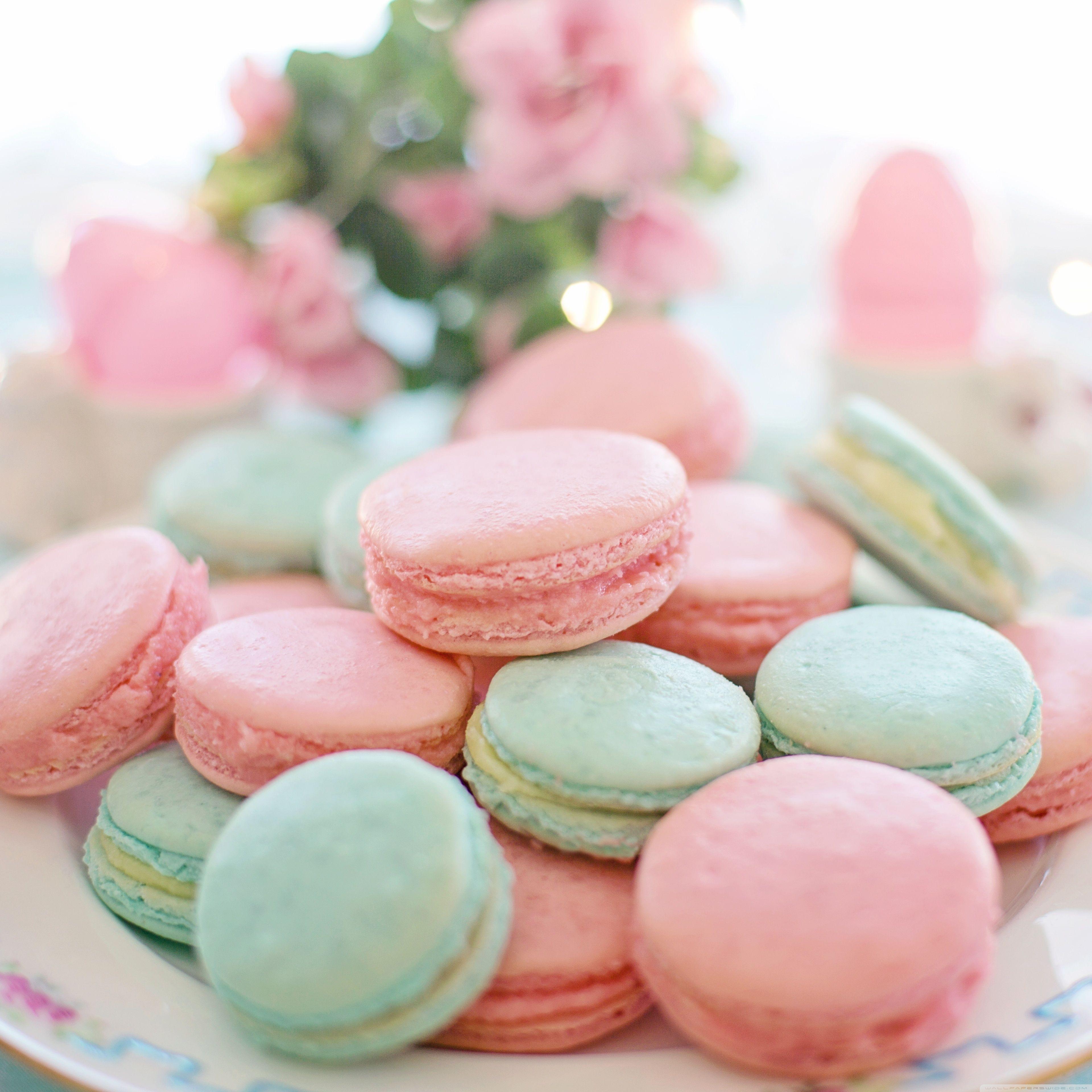 3840x3840 Pastel Macarons Aesthetic Ultra HD Desktop Background Wallpaper