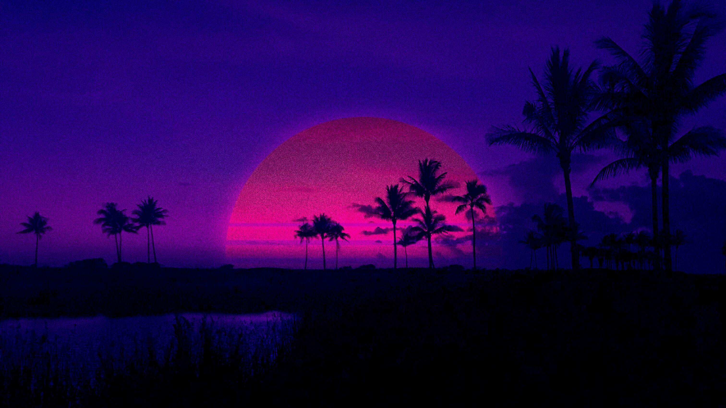 3024x1701 Miami Sunset Artistic, HD Artist, 4k Wallpaper, Image