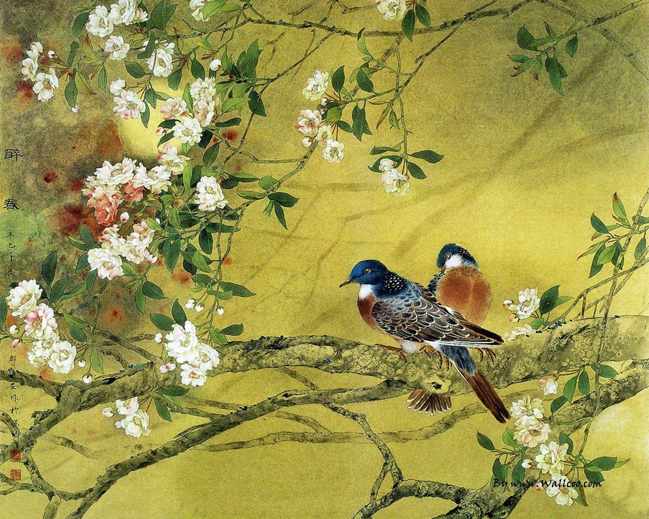 1280x1024 paintings #. Things to Wear. Painting flowers, Chinese