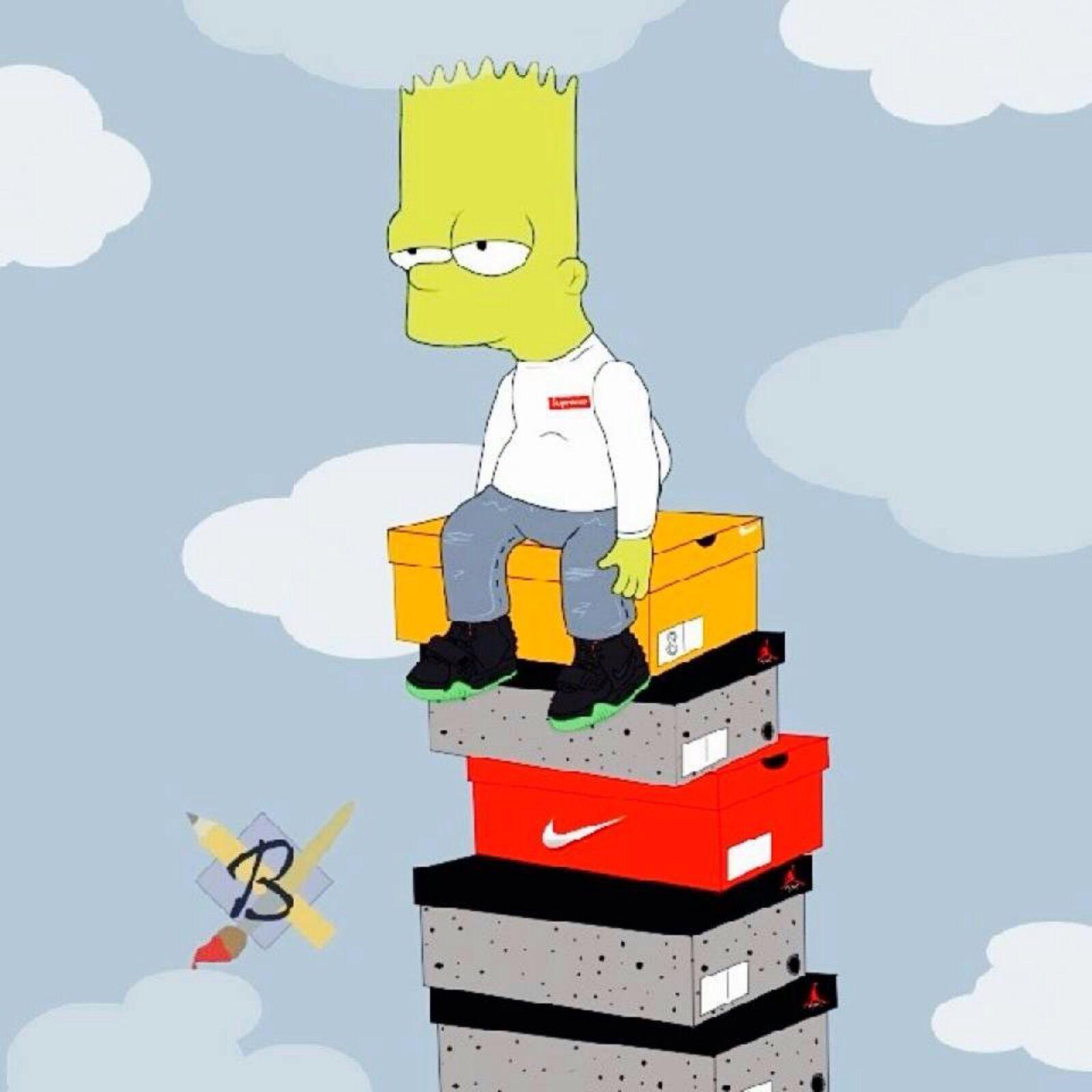1600x1600 Simpsons Nike Wallpaper