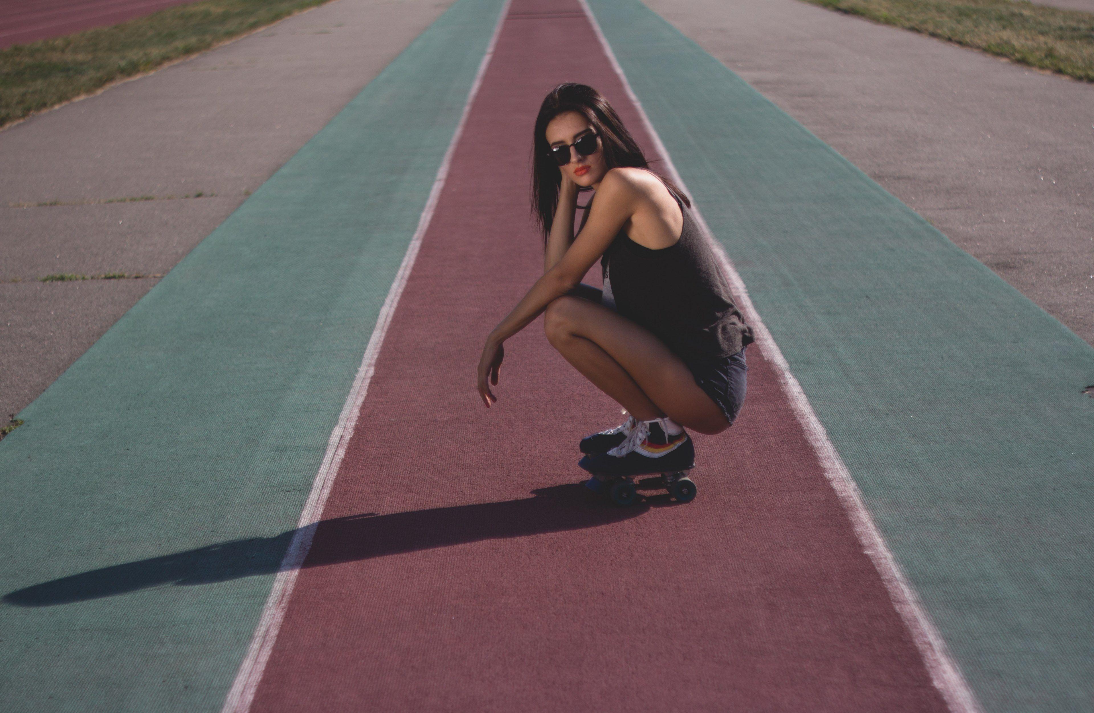 3840x2503 stadium roller skate and girl HD 4k wallpaper and background