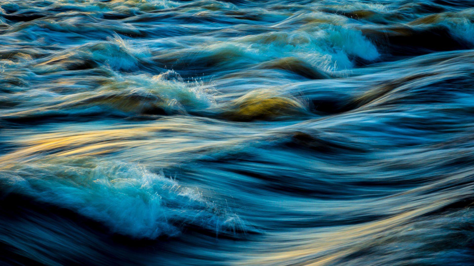 1920x1080 Smooth Artistic Ocean Waves Wallpaper