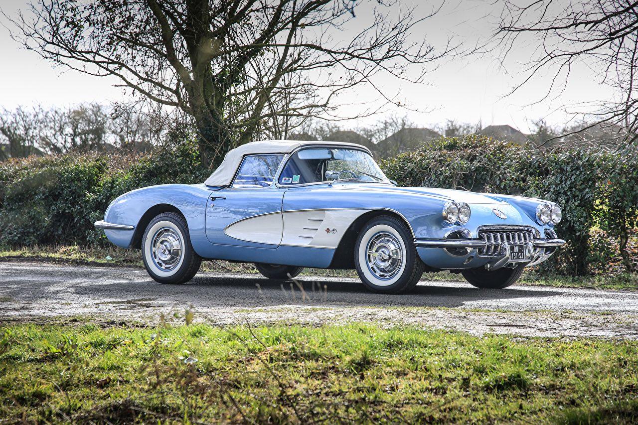 1280x853 Wallpaper Chevrolet 1960 Corvette 283 270 HP Vintage Light Blue Cars