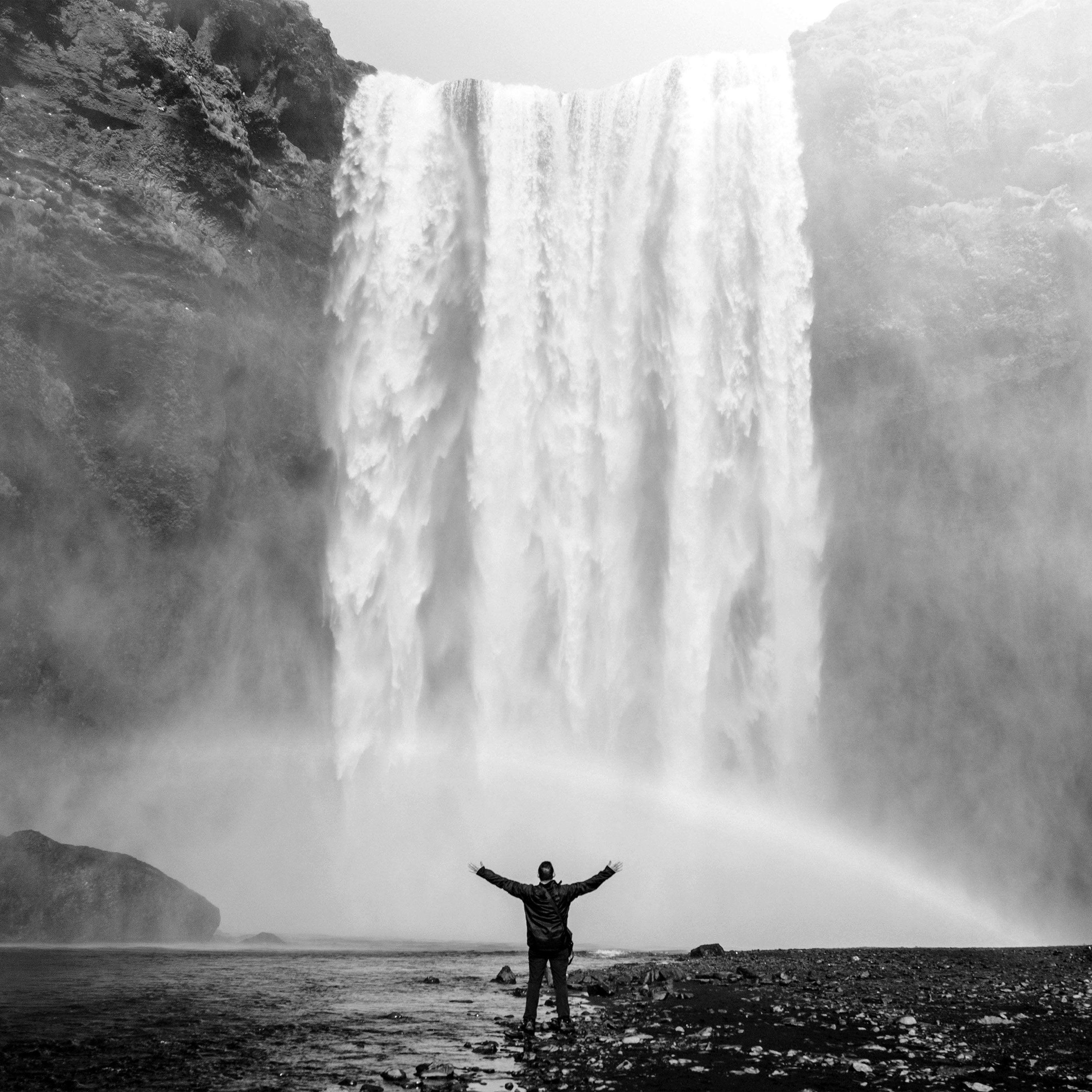 2732x2732 Wallpaper Beautiful Waterfall Desktop Nexus Rainbow Picture