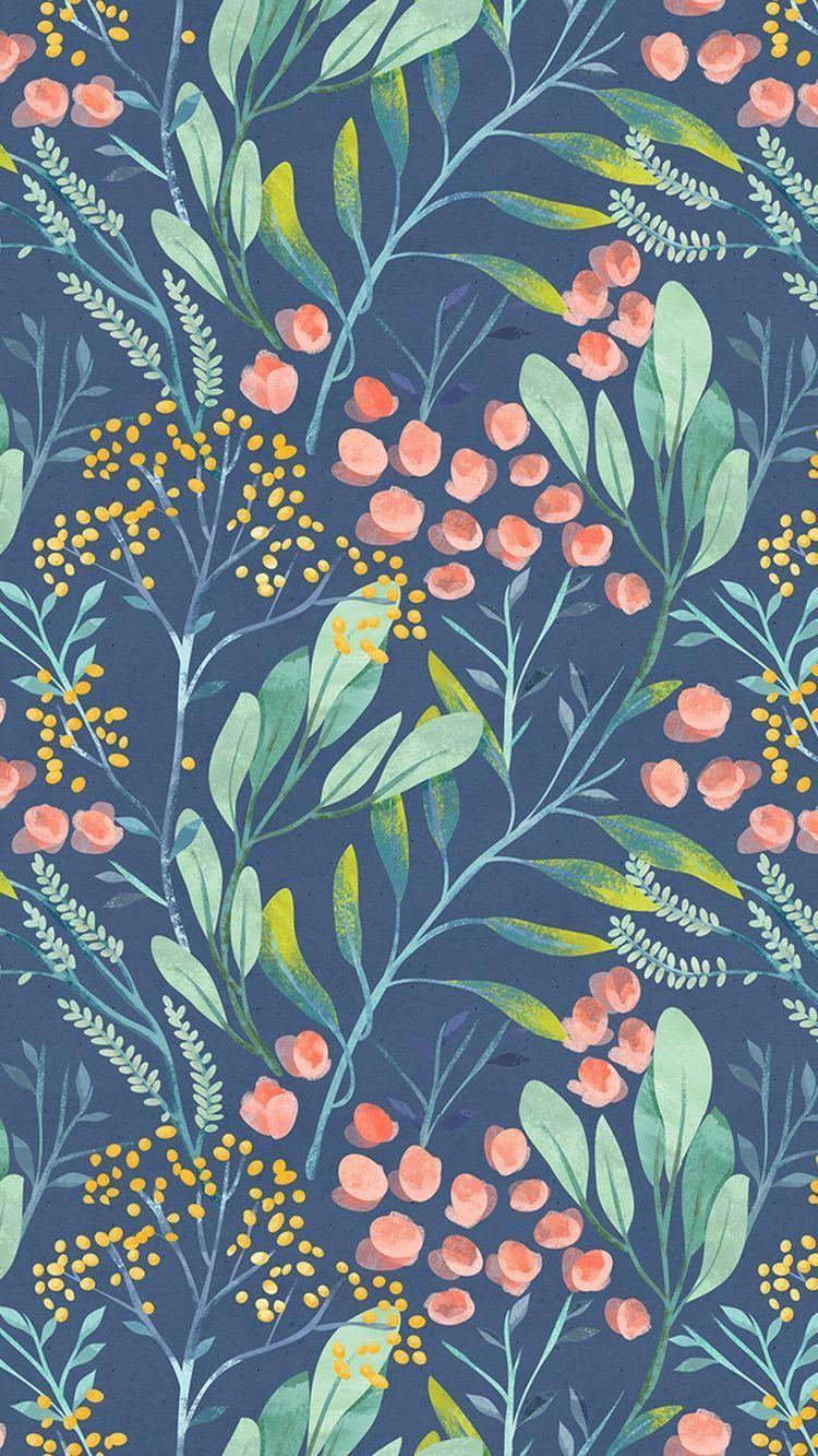 750x1333 iPhone Wallpaper. Pattern, Leaf, Plant, Botany, Design, Textile