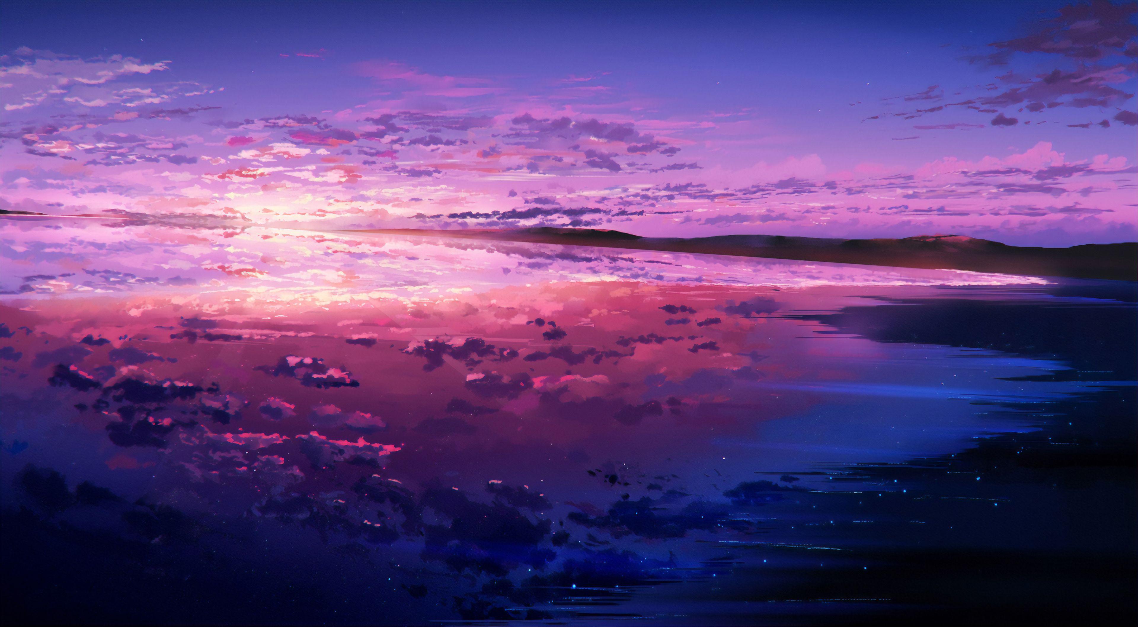 3840x2116 Sea Sky Clouds Illustration 4k, HD Artist, 4k Wallpaper, Image