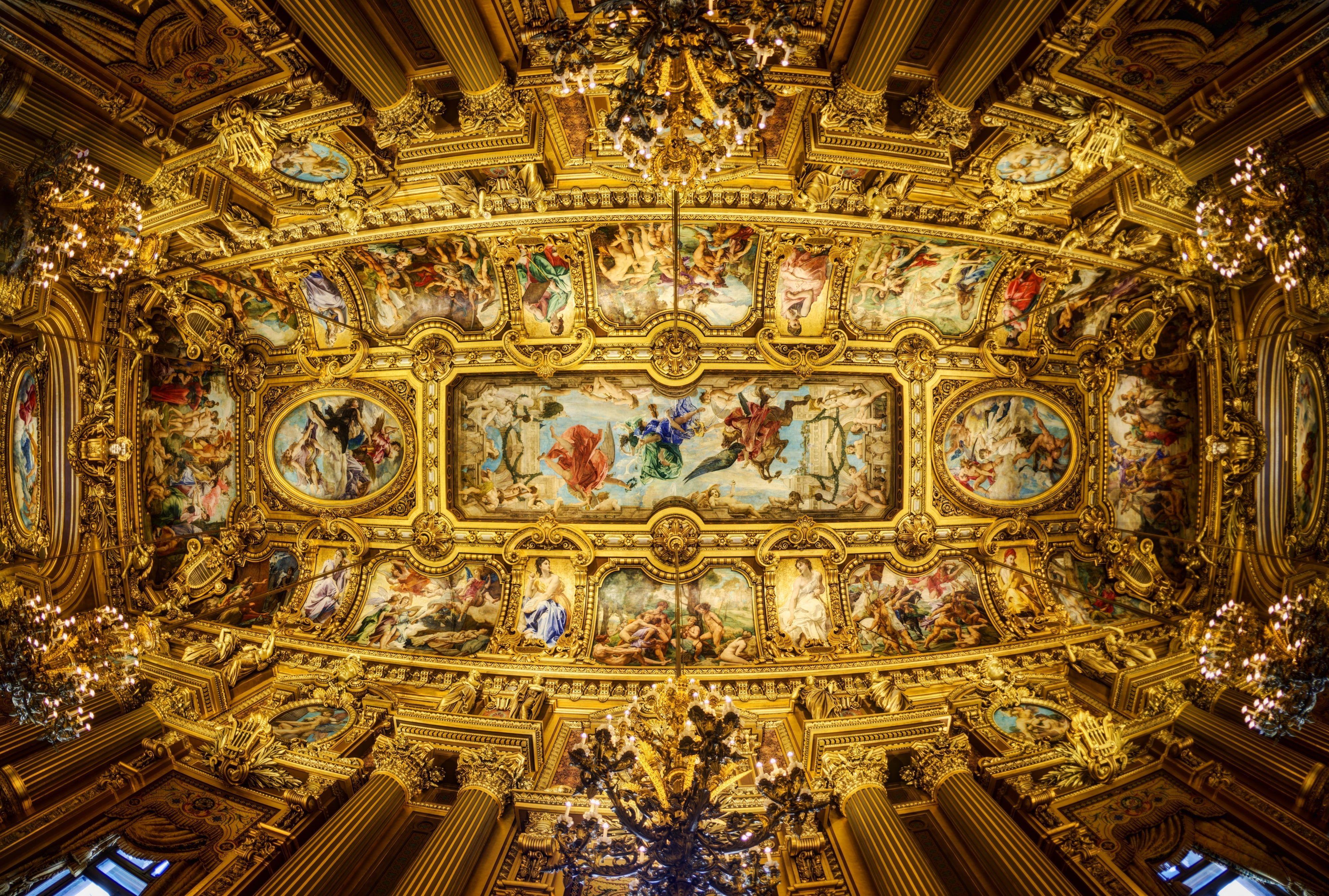 4000x2696 renaissance painting ceiling the ceiling #columns Opera Garnier