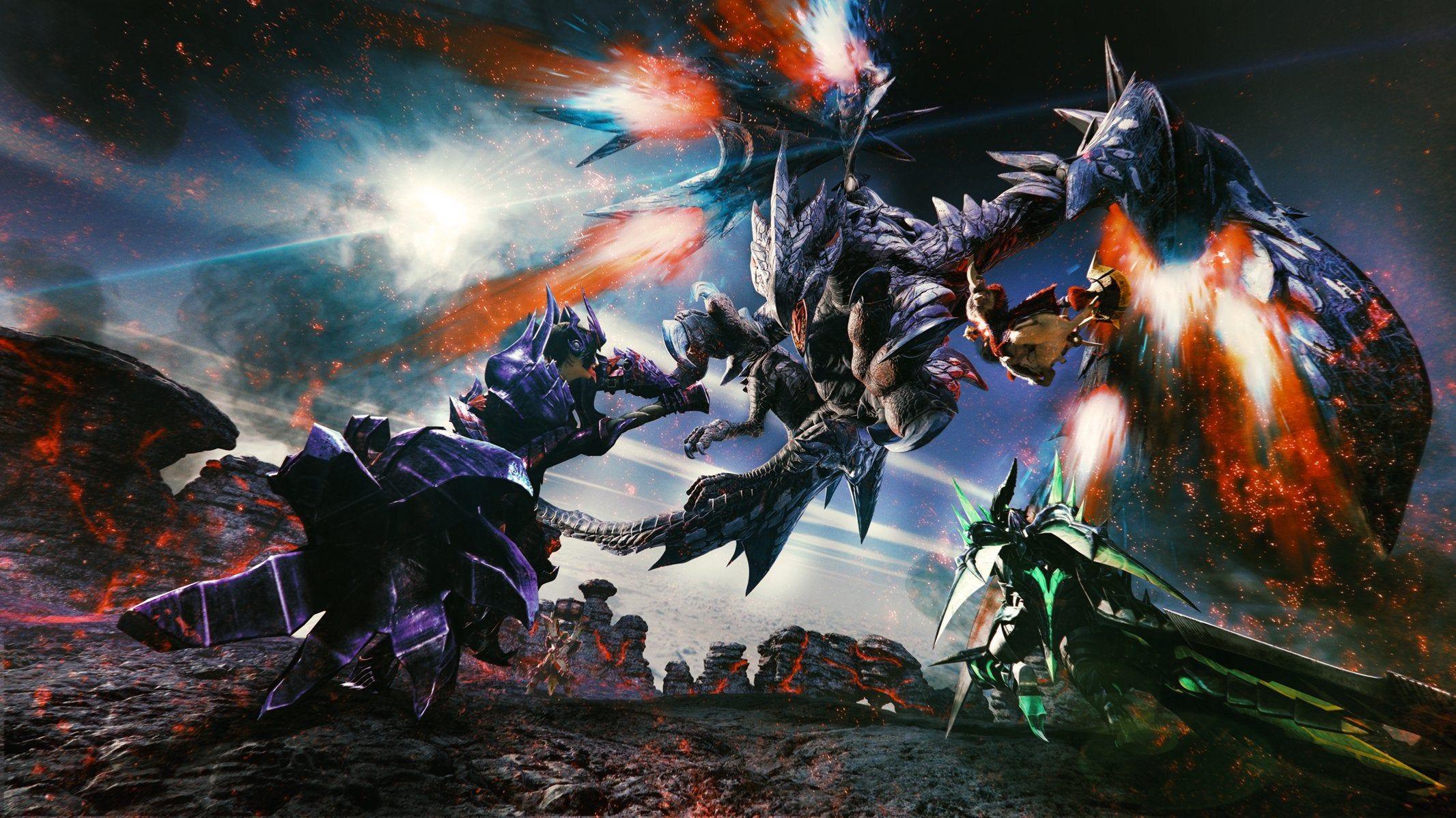 2132x1198 Monster Hunter Double Cross Art Wallpaper (2132 X 1198)